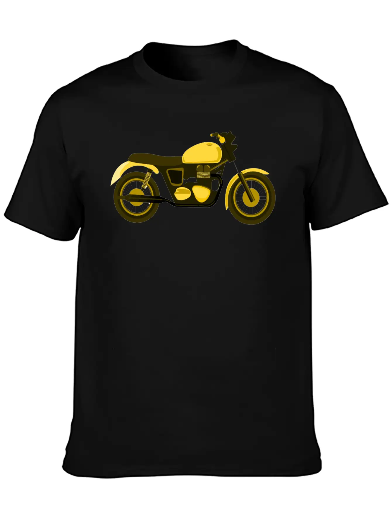 Yellow Motorcycle Comfortable Minimalist Graphic Tee – Summer Style Essential