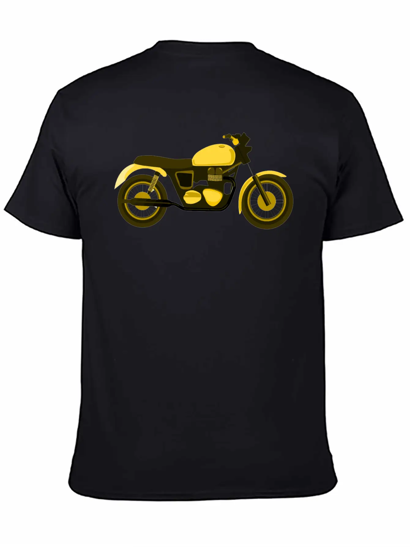 Yellow Motorcycle Comfortable Minimalist Graphic Tee – Summer Style Essential