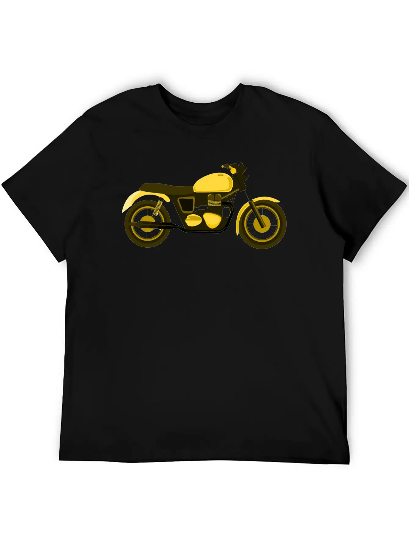 Yellow Motorcycle Comfortable Minimalist Graphic Tee – Summer Style Essential