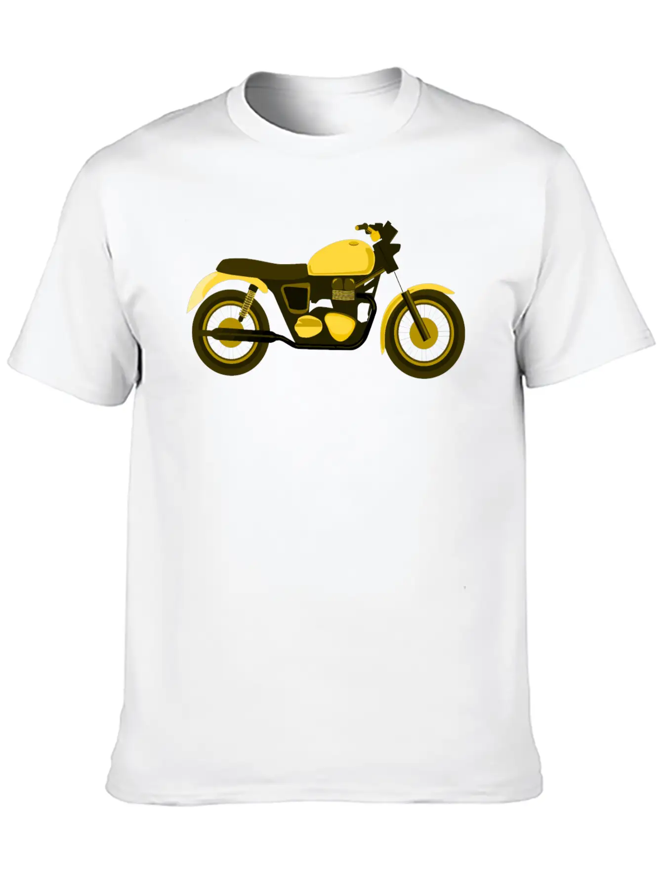 Yellow Motorcycle Comfortable Minimalist Graphic Tee – Summer Style Essential