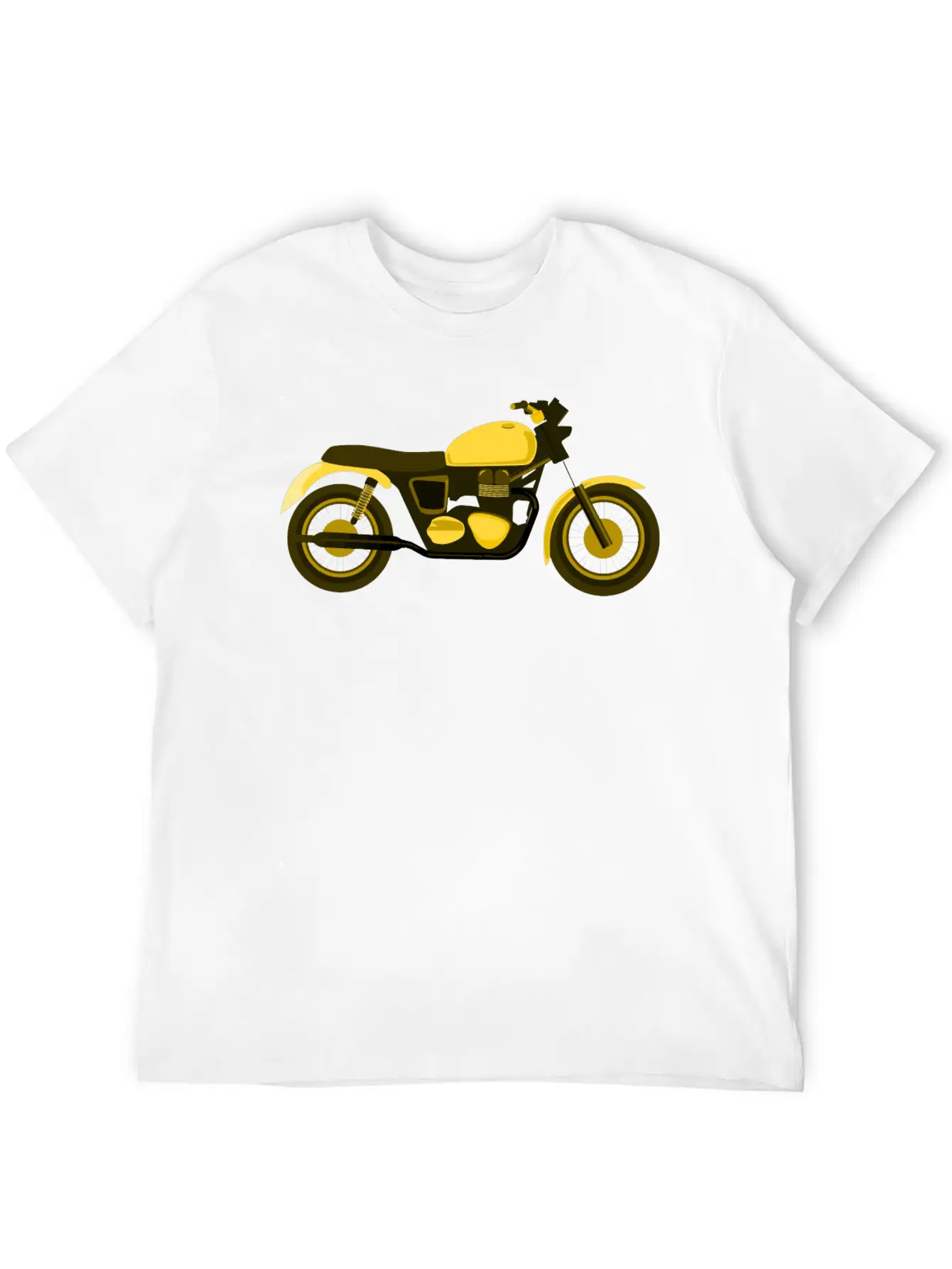 Yellow Motorcycle Comfortable Minimalist Graphic Tee – Summer Style Essential
