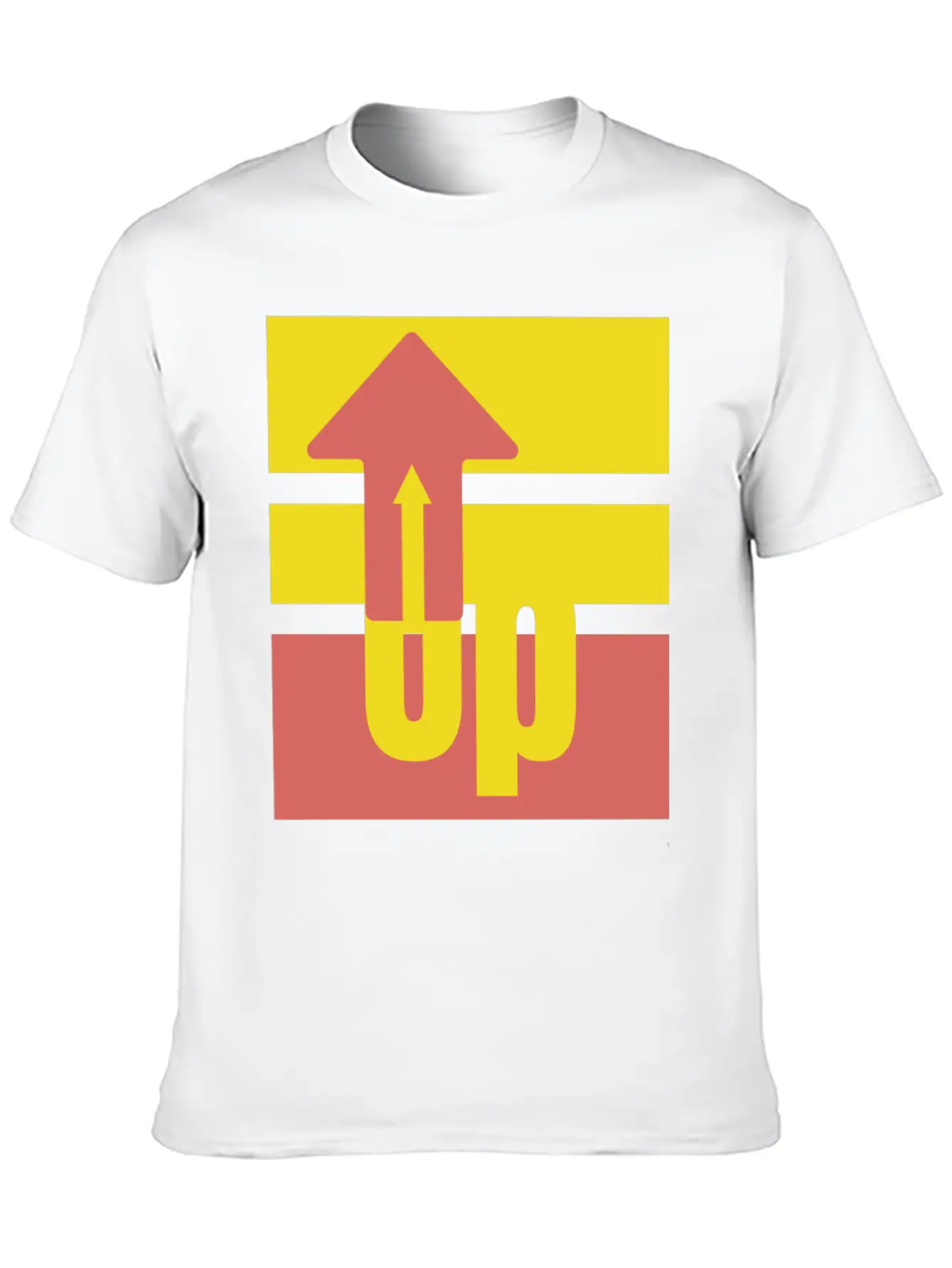 Yellow Red Up Arrow Basic Graphic T-Shirt – Daily Comfort In Soft Cotton