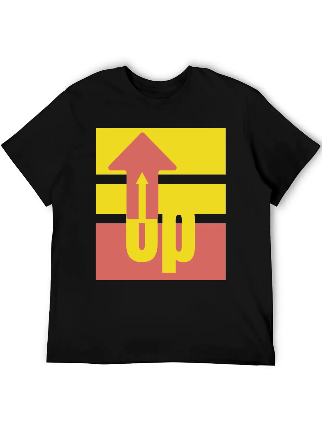 Yellow Red Up Arrow Basic Graphic T-Shirt – Daily Comfort In Soft Cotton