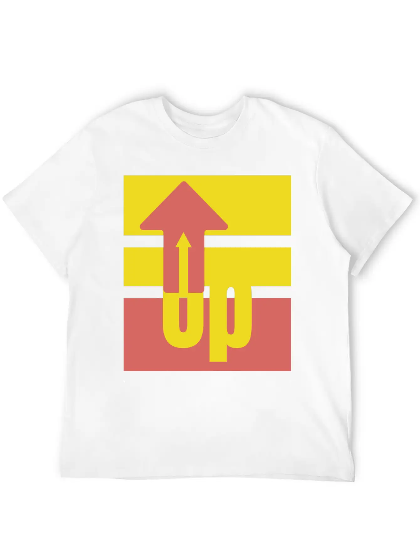 Yellow Red Up Arrow Basic Graphic T-Shirt – Daily Comfort In Soft Cotton