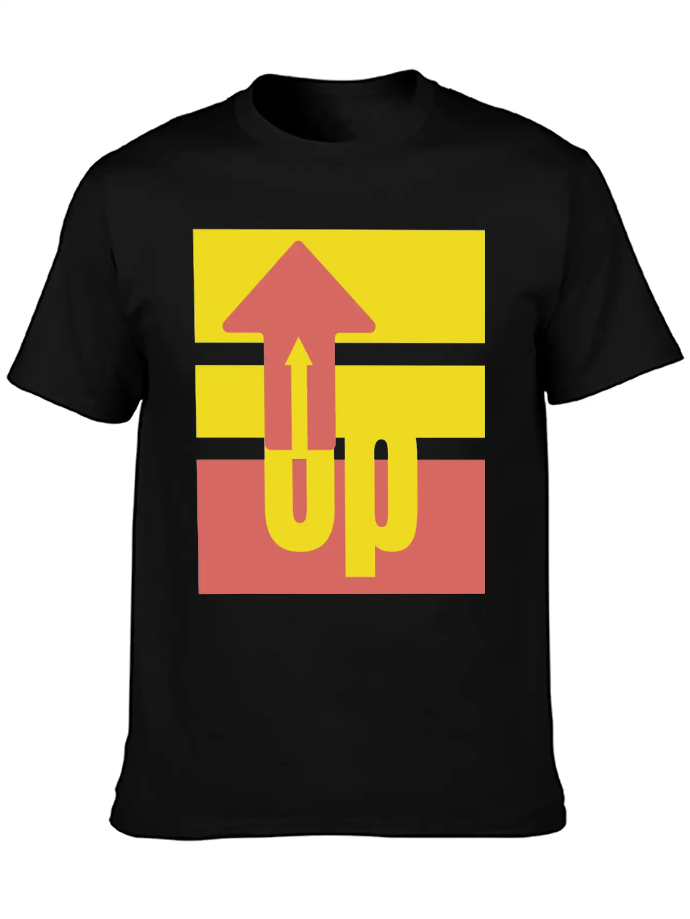 Yellow Red Up Arrow Basic Graphic T-Shirt – Daily Comfort In Soft Cotton