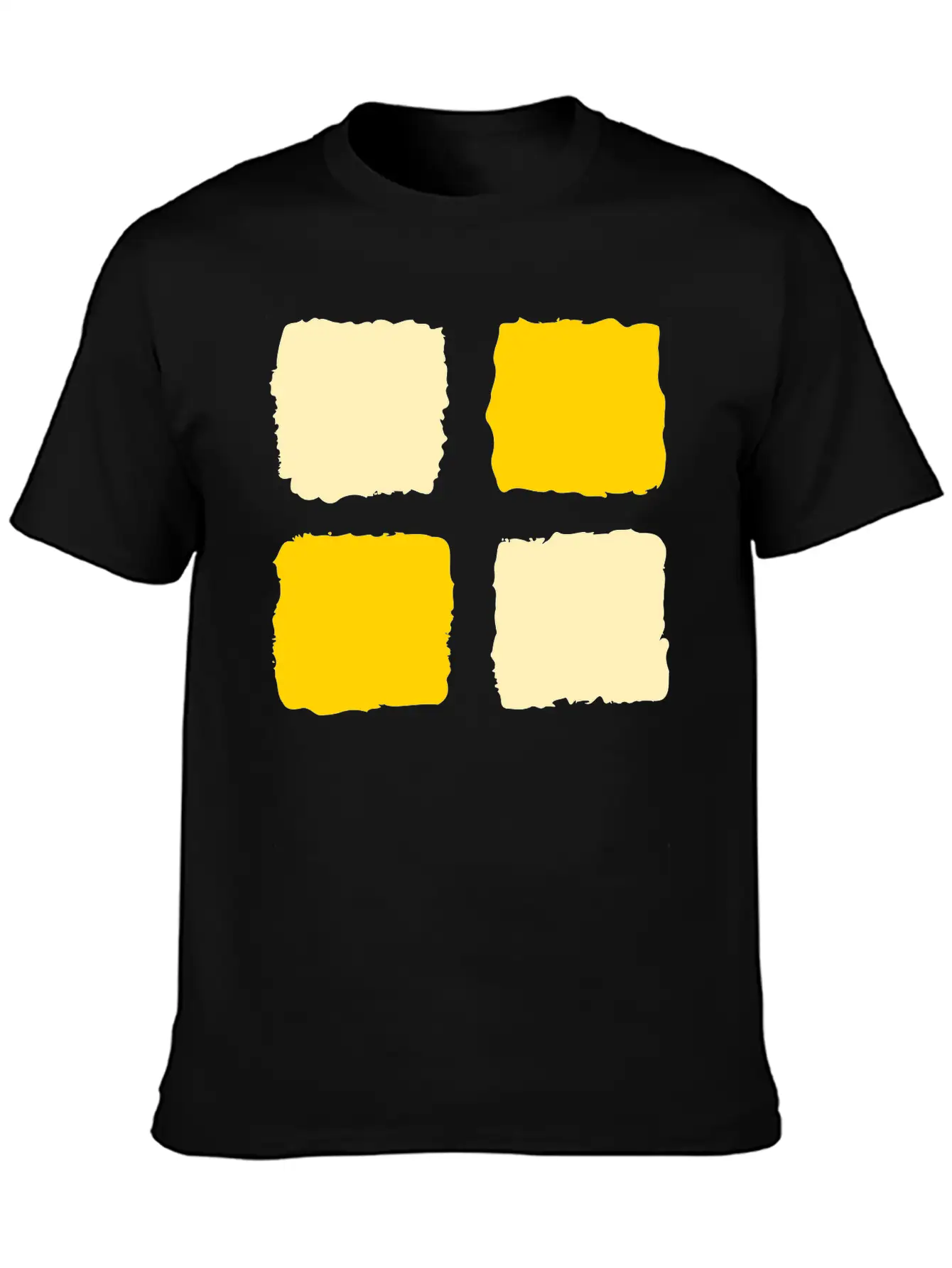 Yellow Squares 1 Unisex Short Sleeve Soft Cotton T-Shirt – Casual Everyday Wear