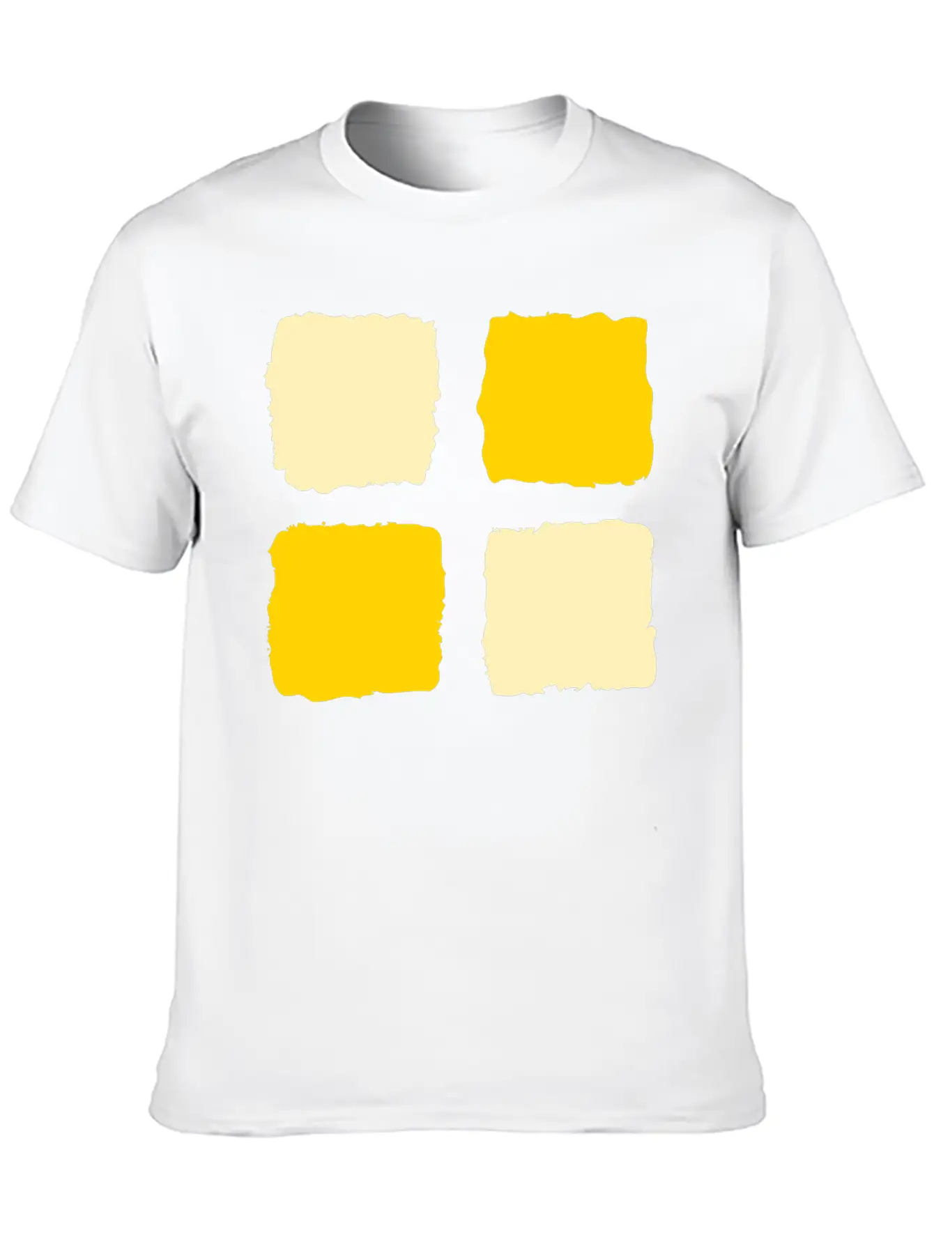 Yellow Squares 1 Unisex Short Sleeve Soft Cotton T-Shirt – Casual Everyday Wear