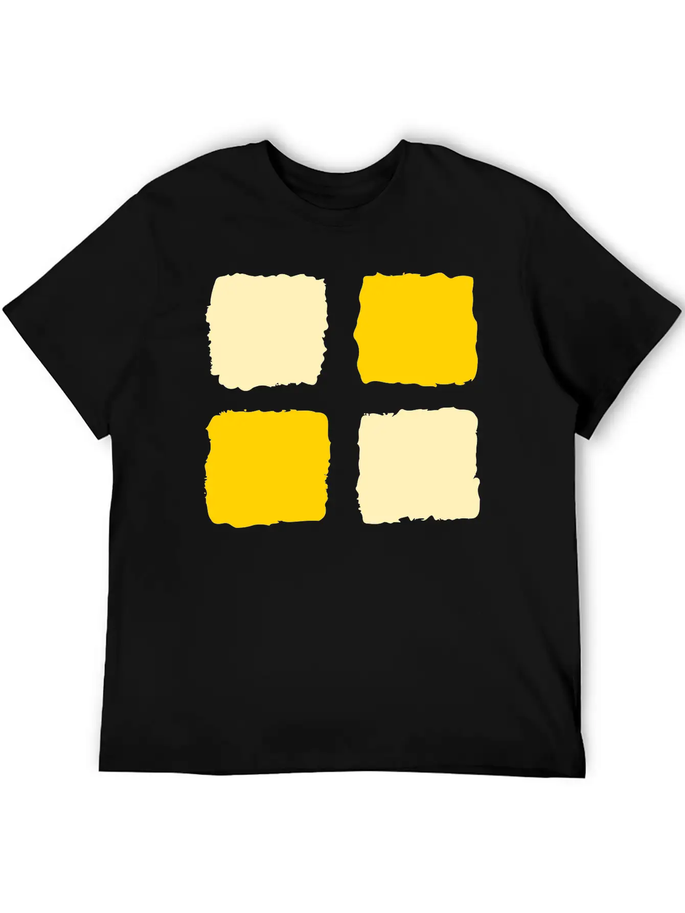 Yellow Squares 1 Unisex Short Sleeve Soft Cotton T-Shirt – Casual Everyday Wear