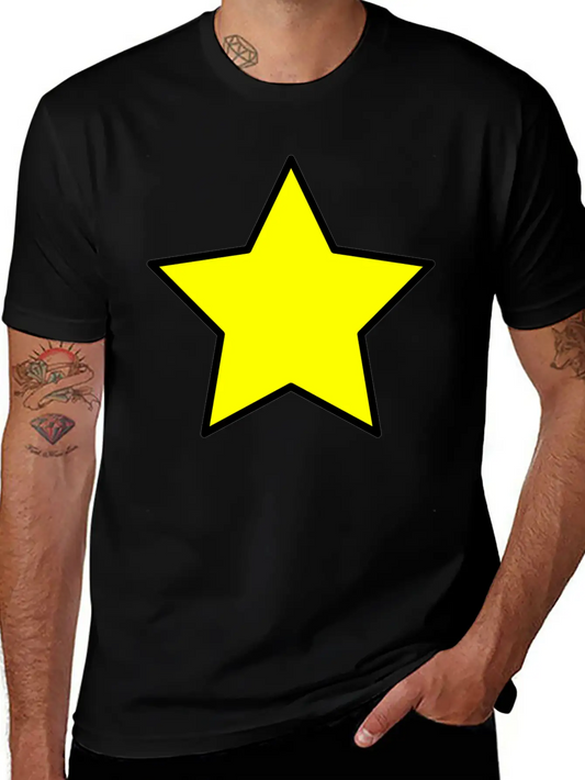 Yellow Star Unisex Short Sleeve Soft Cotton T-Shirt – Casual Everyday Wear