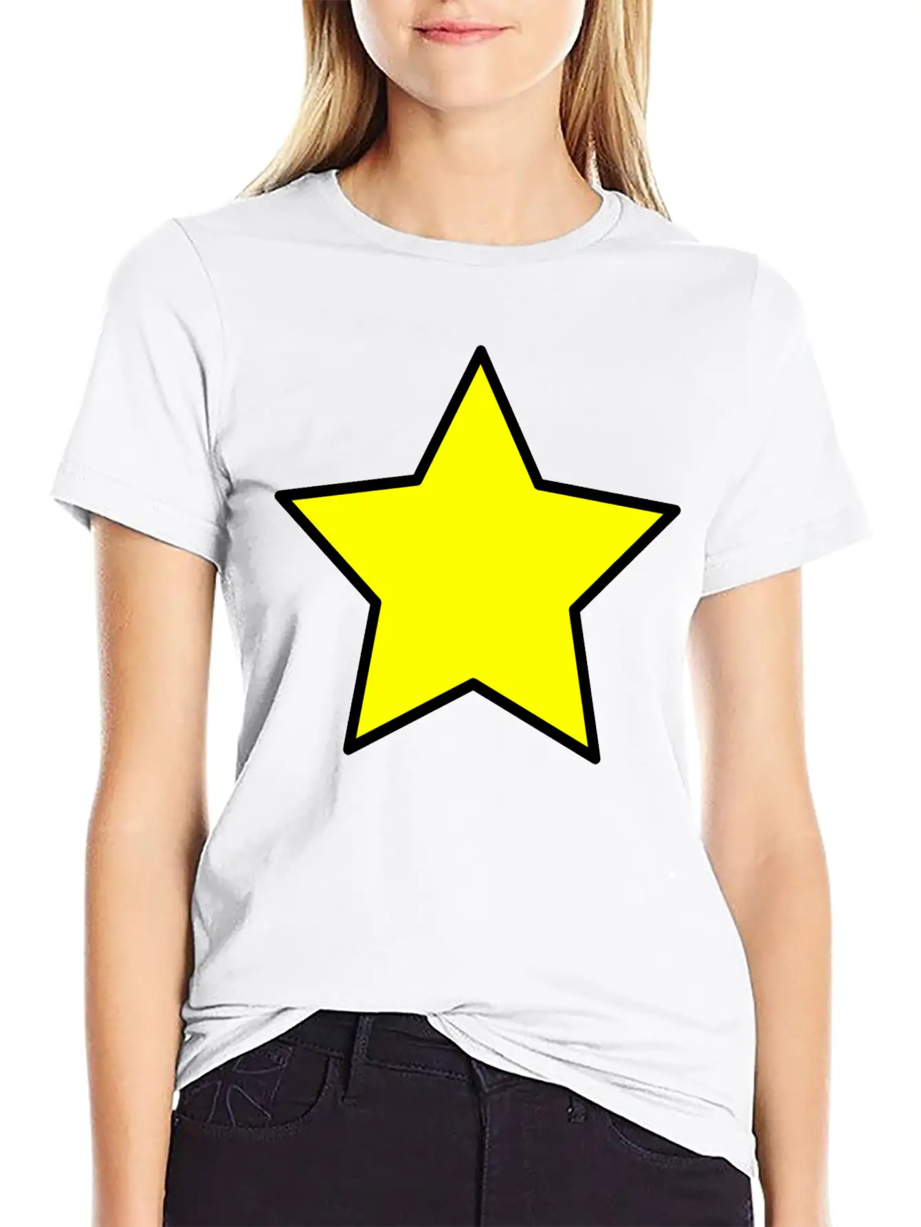 Yellow Star Unisex Short Sleeve Soft Cotton T-Shirt – Casual Everyday Wear