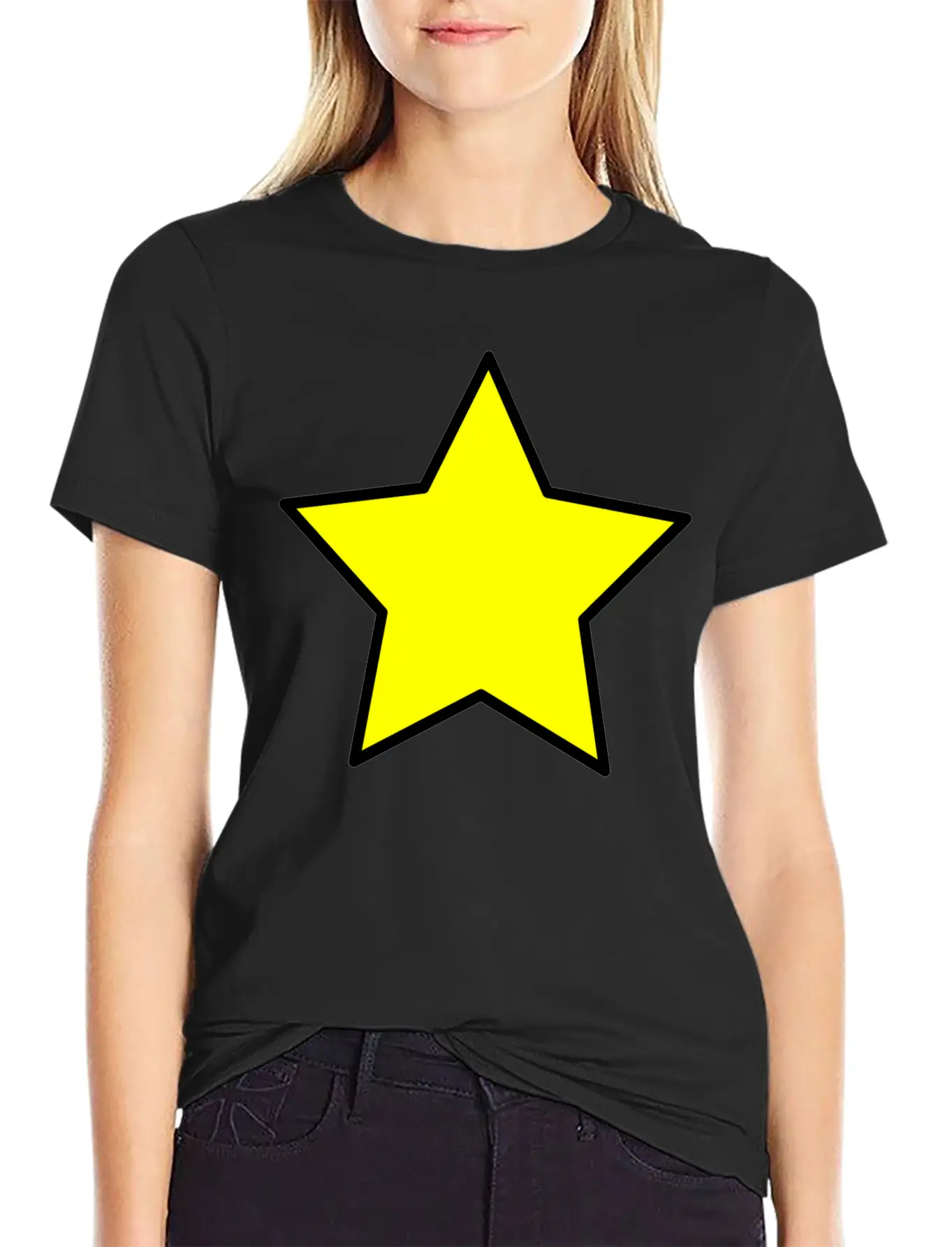 Yellow Star Unisex Short Sleeve Soft Cotton T-Shirt – Casual Everyday Wear