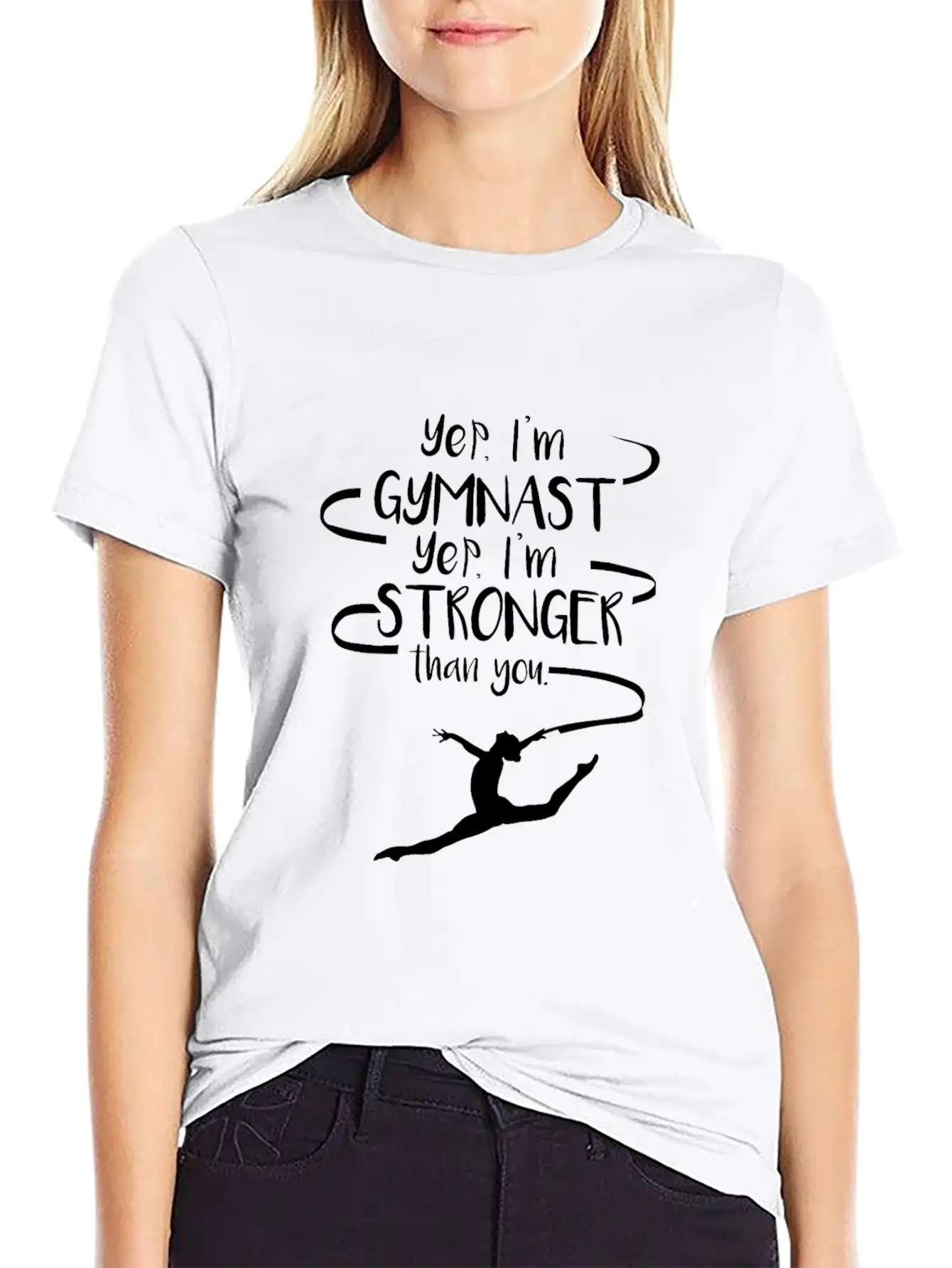 Yep I'm Gymnast Yep I'm Stronger Than You Men Comfortable Minimalist Graphic Tee – Summer Style Essential