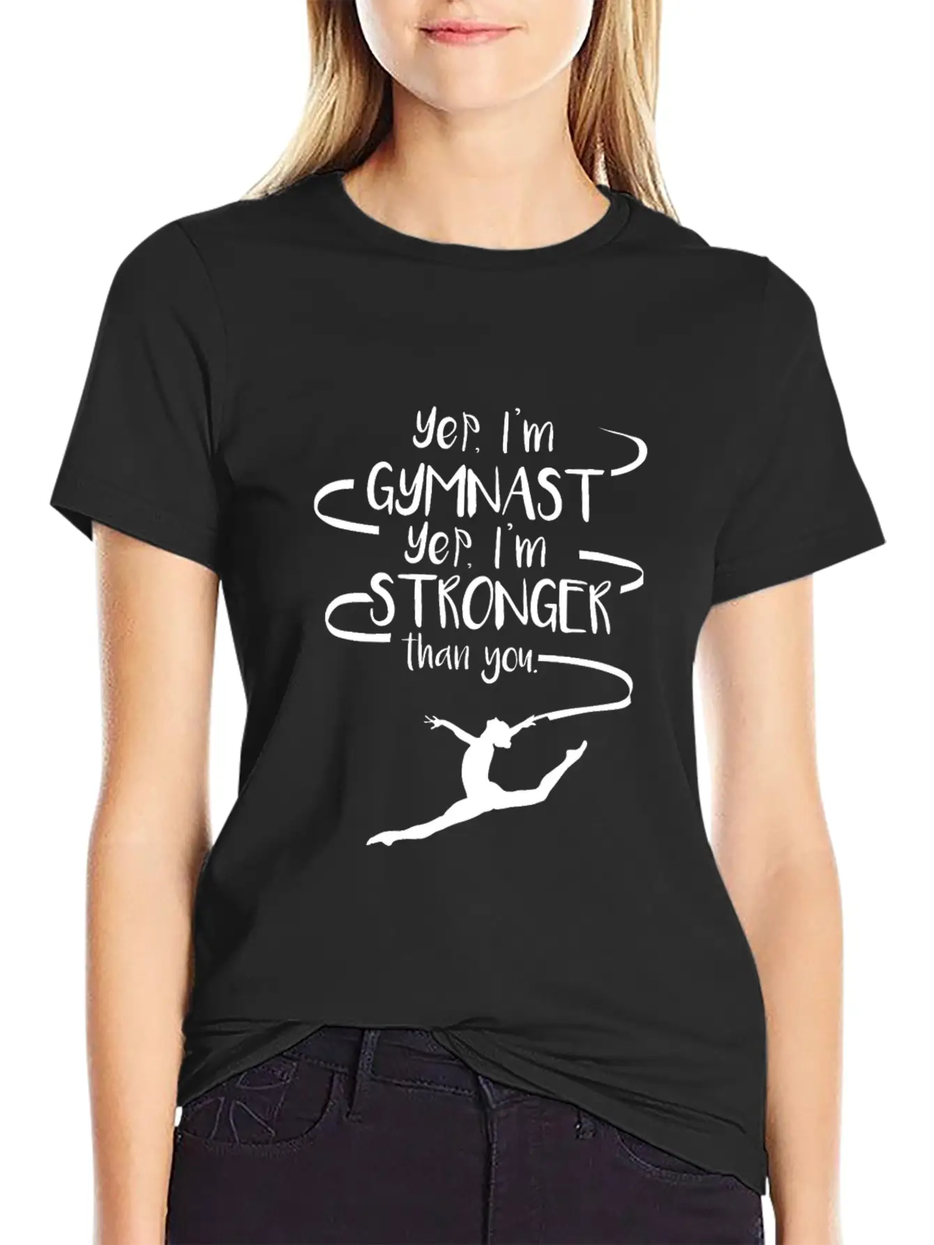 Yep I'm Gymnast Yep I'm Stronger Than You Men Comfortable Minimalist Graphic Tee – Summer Style Essential