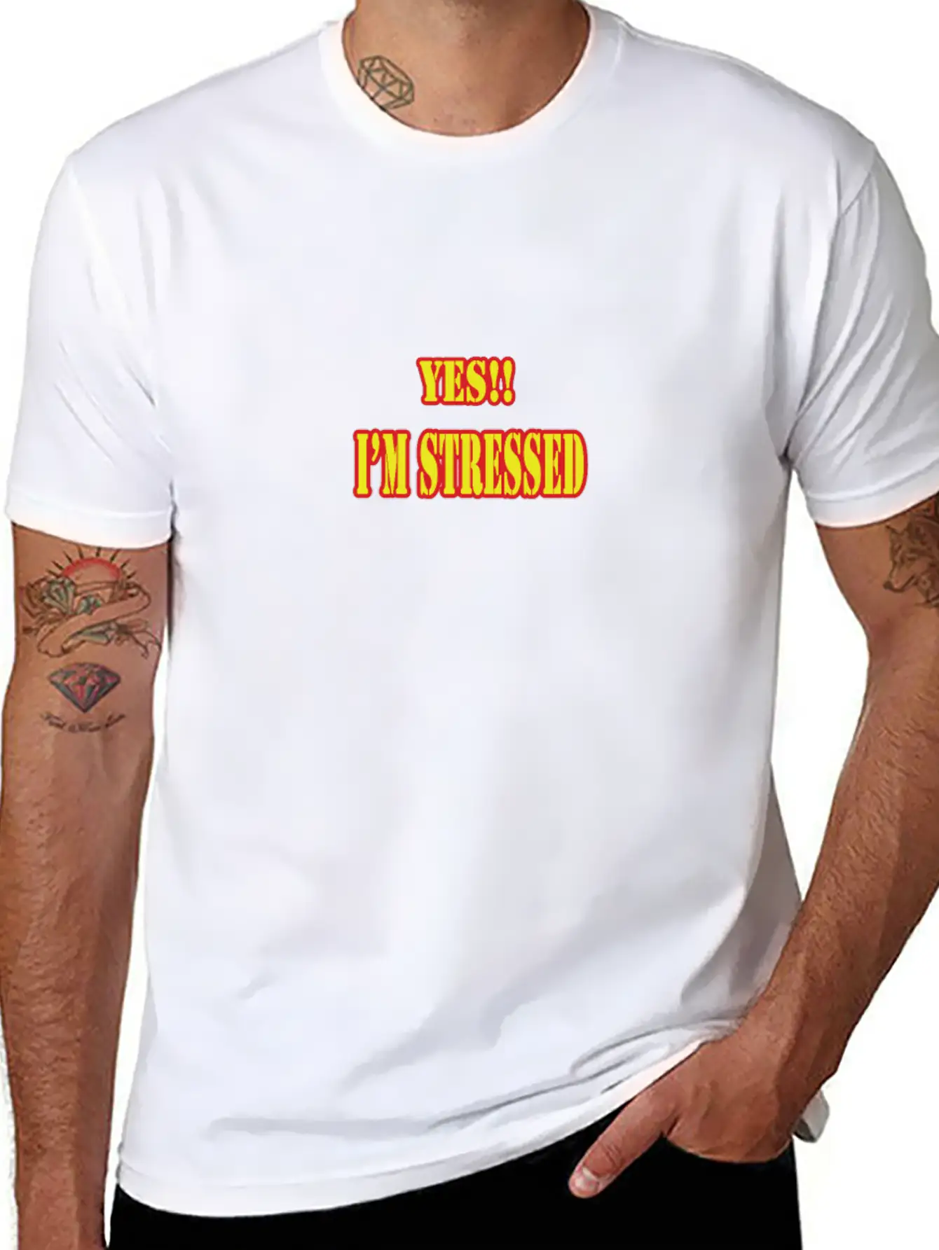 Yes I M Stressed Unisex Short Sleeve Soft Cotton T-Shirt – Casual Everyday Wear