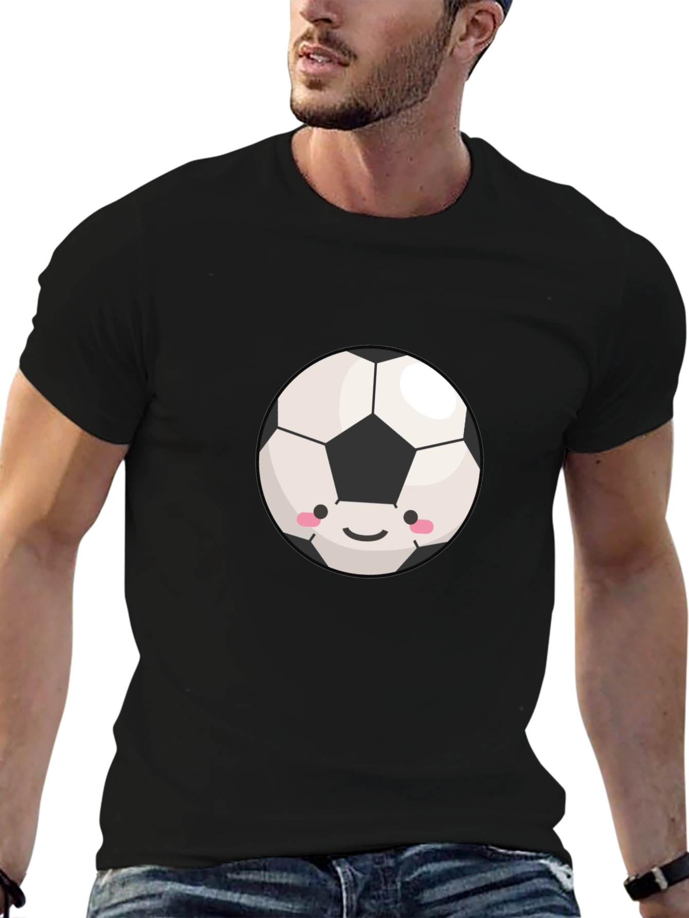 Cute Soccer Ball Graphic T-Shirt