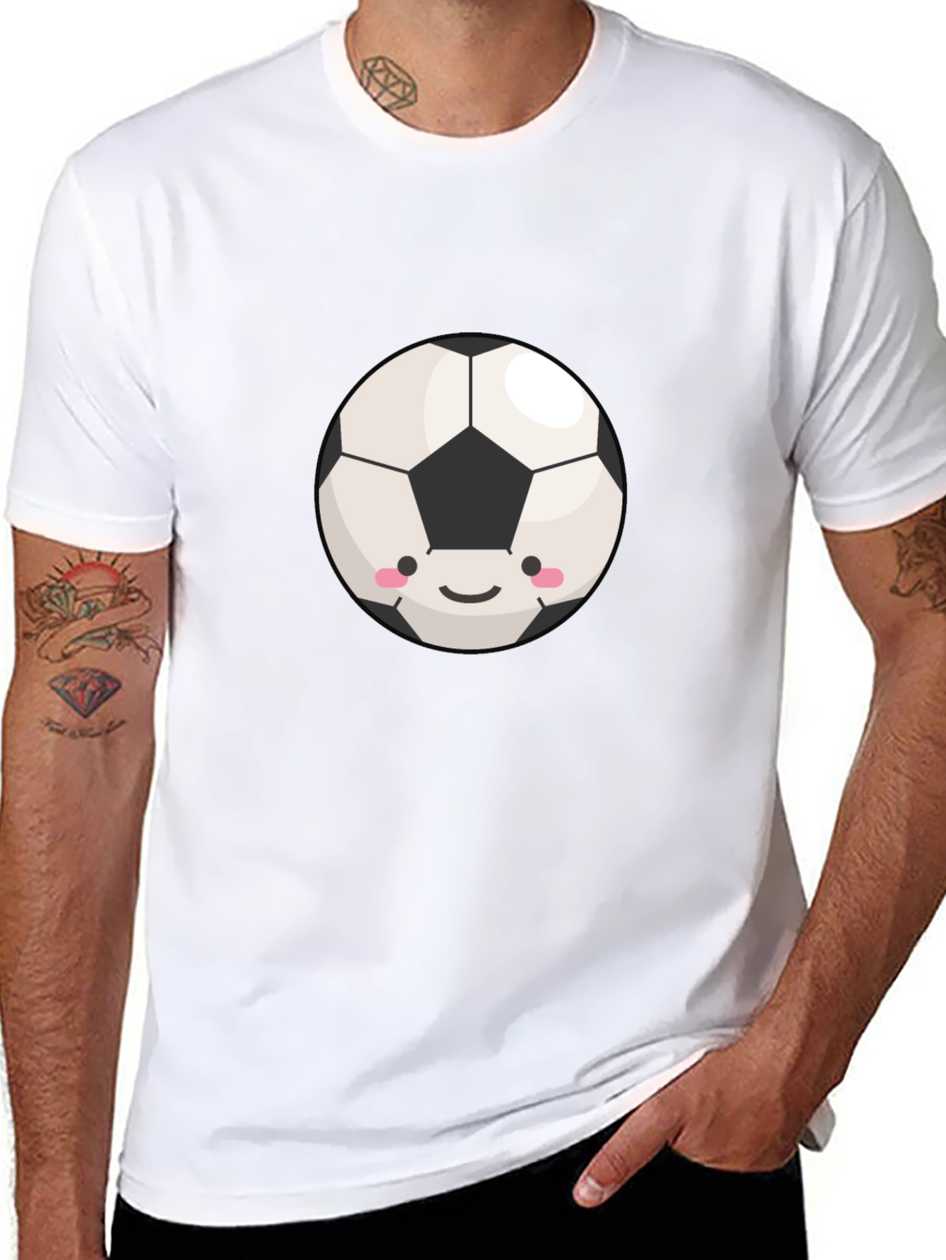 Cute Soccer Ball Graphic T-Shirt