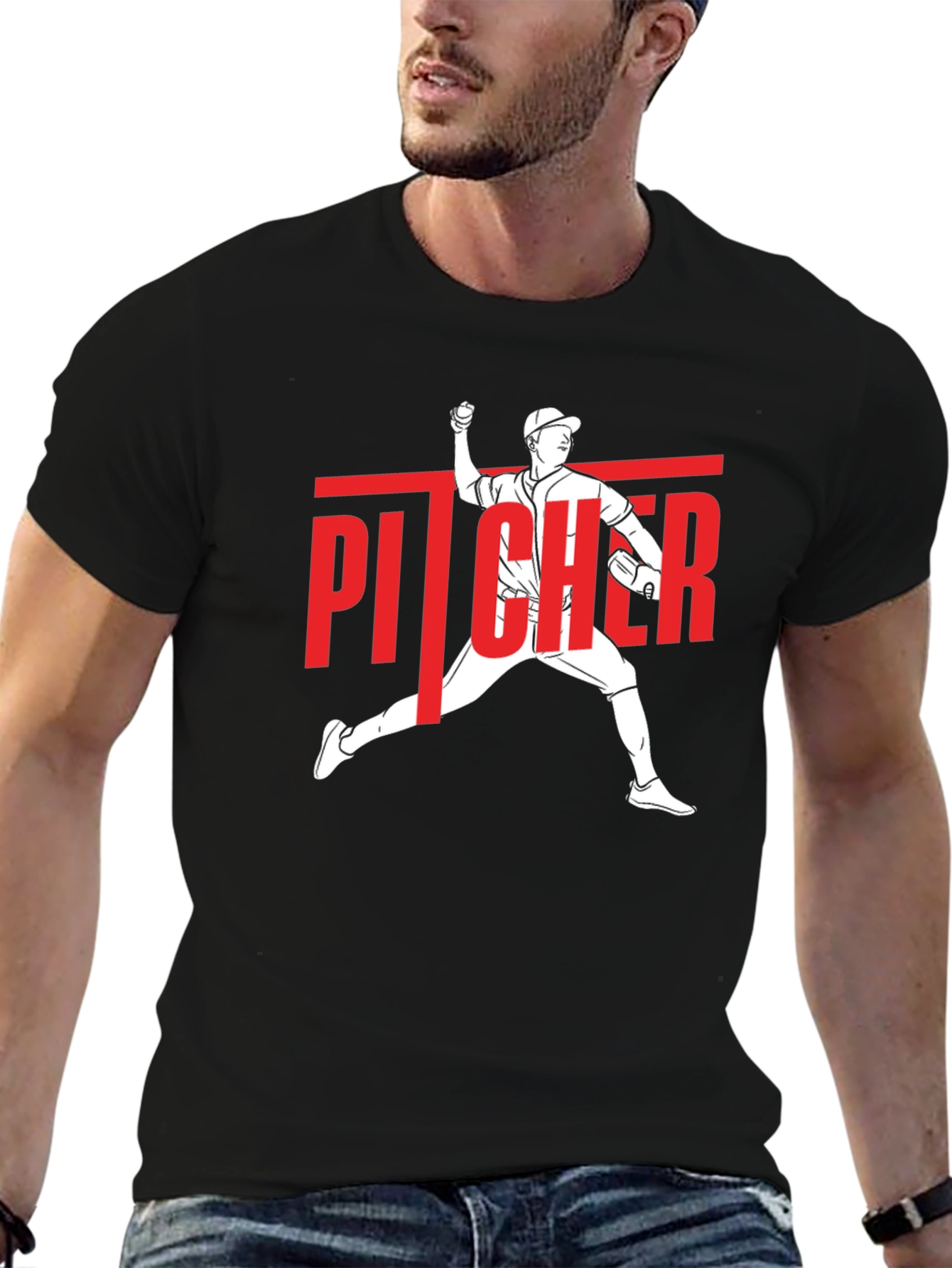Pitcher Graphic T-Shirt - Baseball Fan Tee