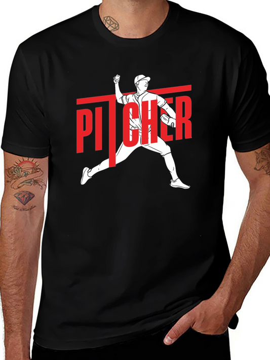Pitcher Graphic T-Shirt - Baseball Fan Tee