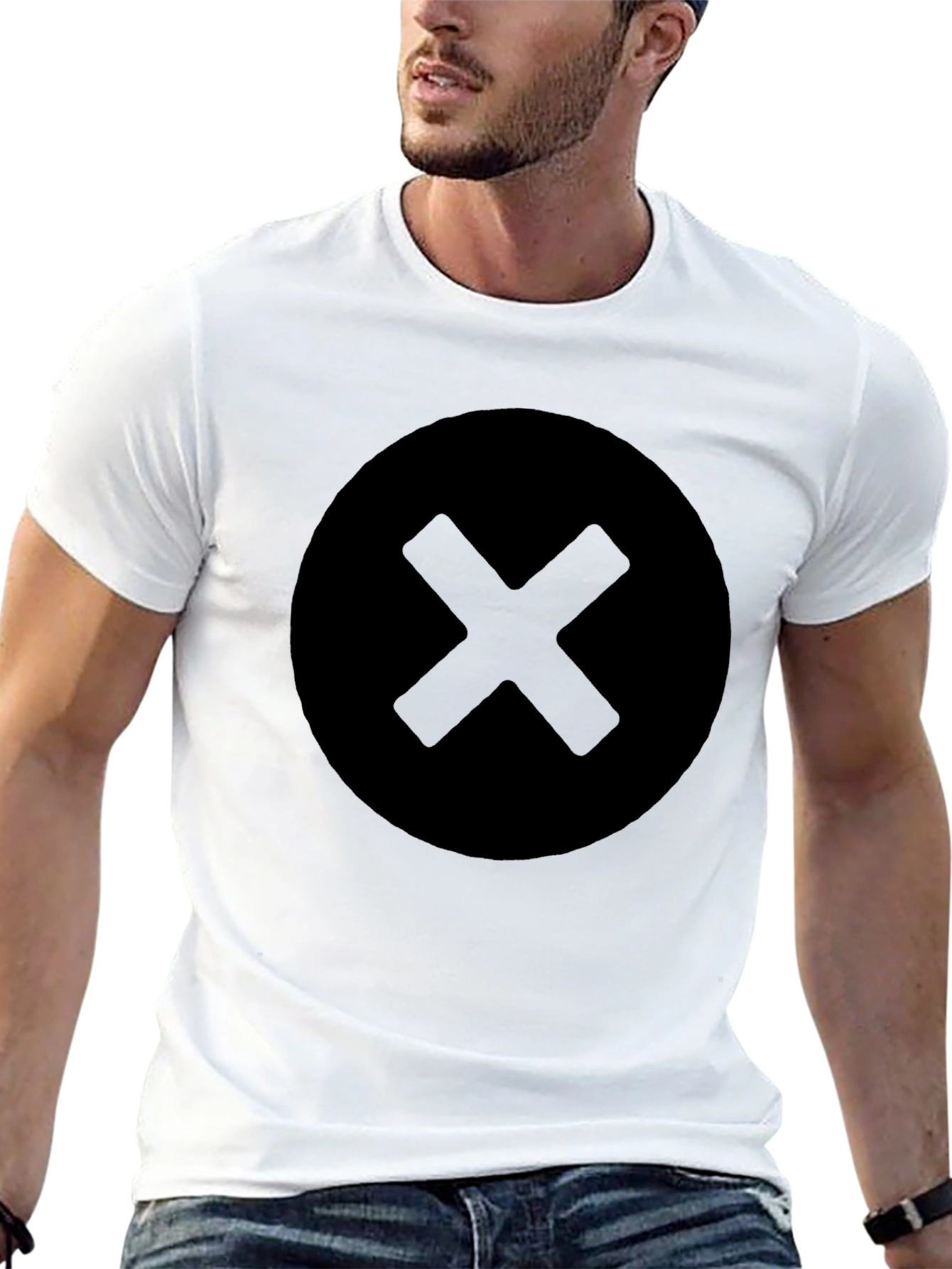 Minimalist Black Circle X Graphic Tee
