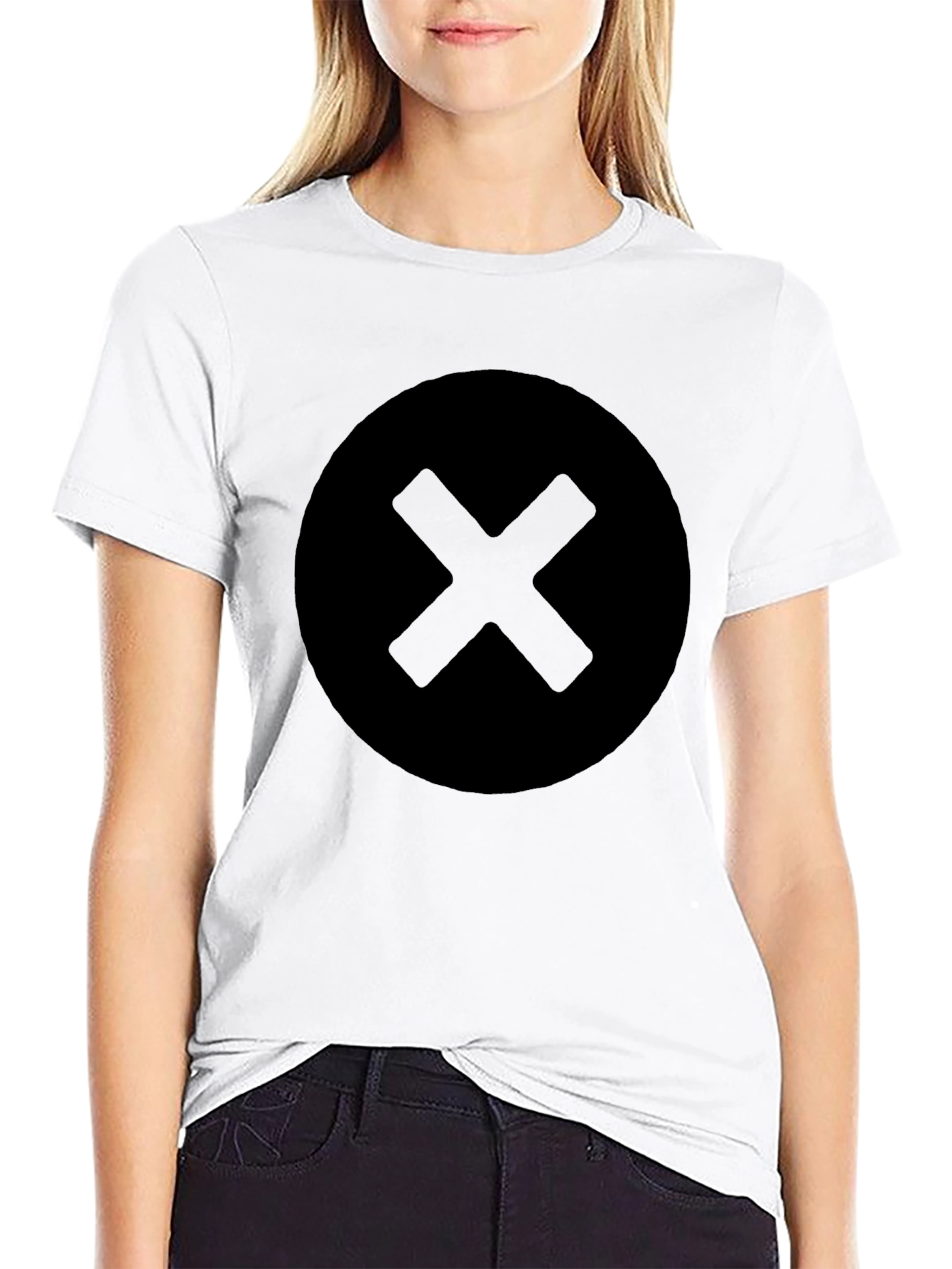 Minimalist Black Circle X Graphic Tee