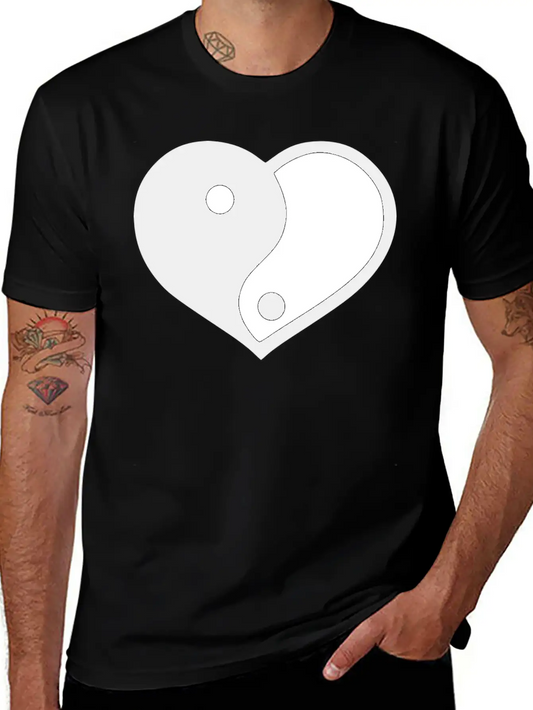 Yin Yang Heart Stylish Everyday T-Shirt – Unisex Basic Cotton Tee