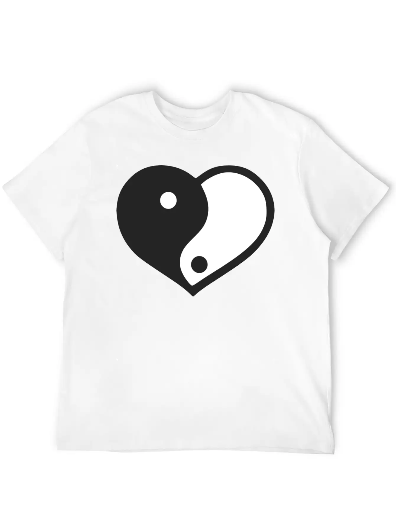 Yin Yang Heart Stylish Everyday T-Shirt – Unisex Basic Cotton Tee
