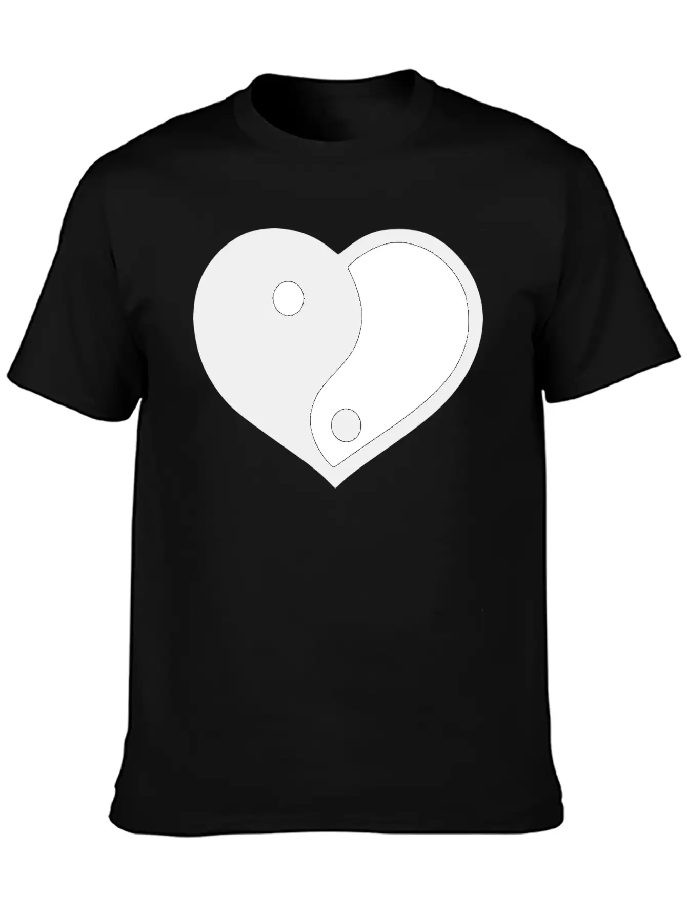 Yin Yang Heart Stylish Everyday T-Shirt – Unisex Basic Cotton Tee