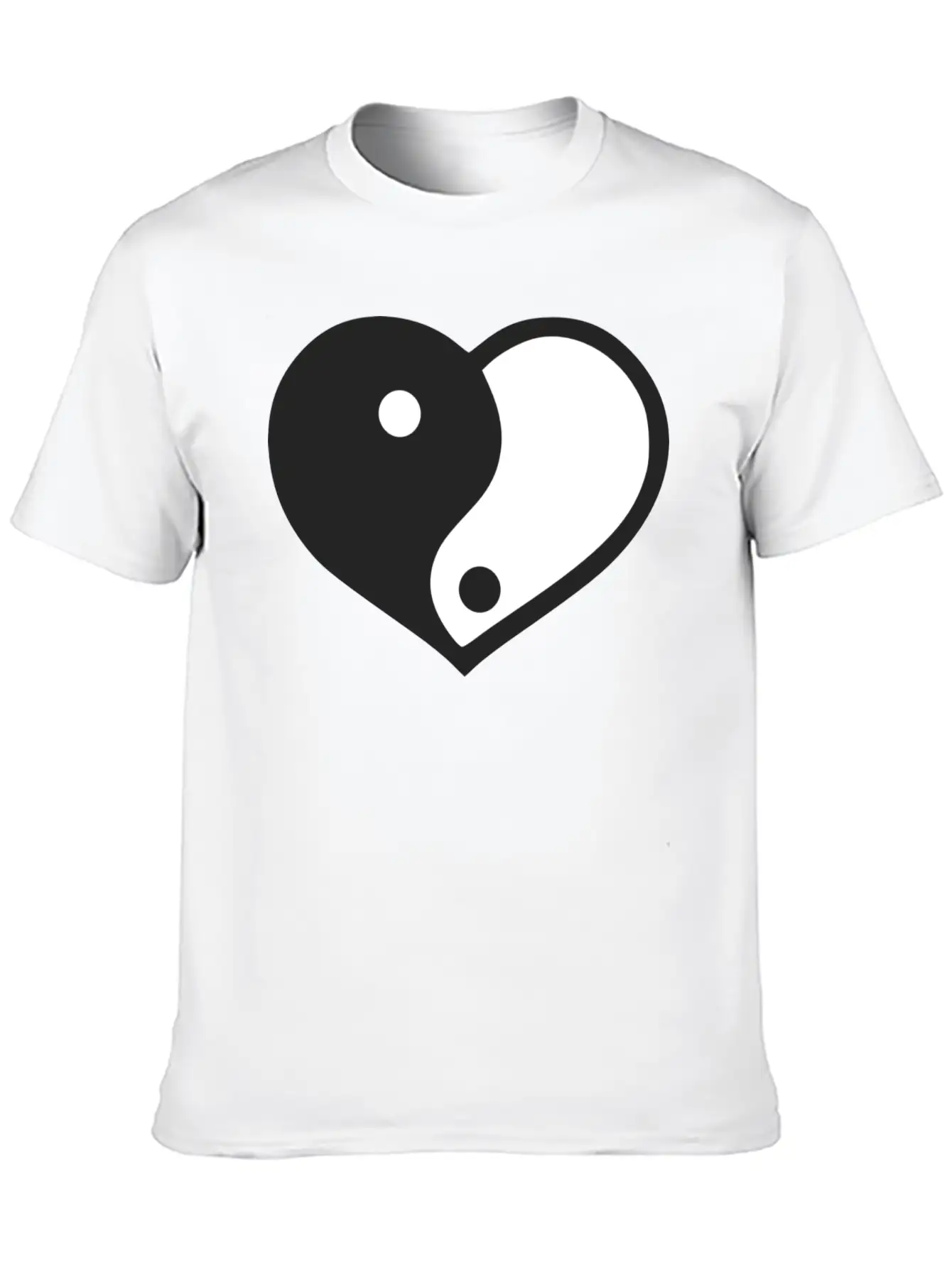 Yin Yang Heart Stylish Everyday T-Shirt – Unisex Basic Cotton Tee