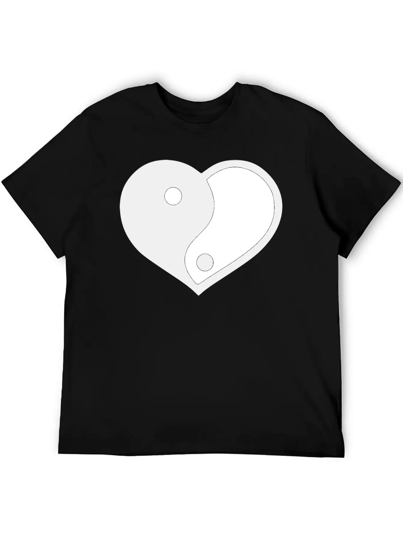 Yin Yang Heart Stylish Everyday T-Shirt – Unisex Basic Cotton Tee