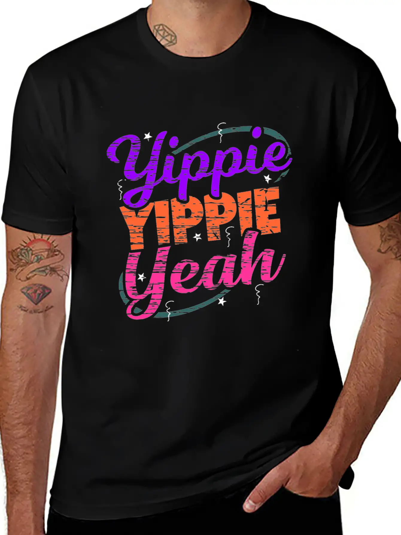 Yippie Yippie Yeah EDM Festival Music Techno Stylish Everyday T-Shirt – Unisex Basic Cotton Tee