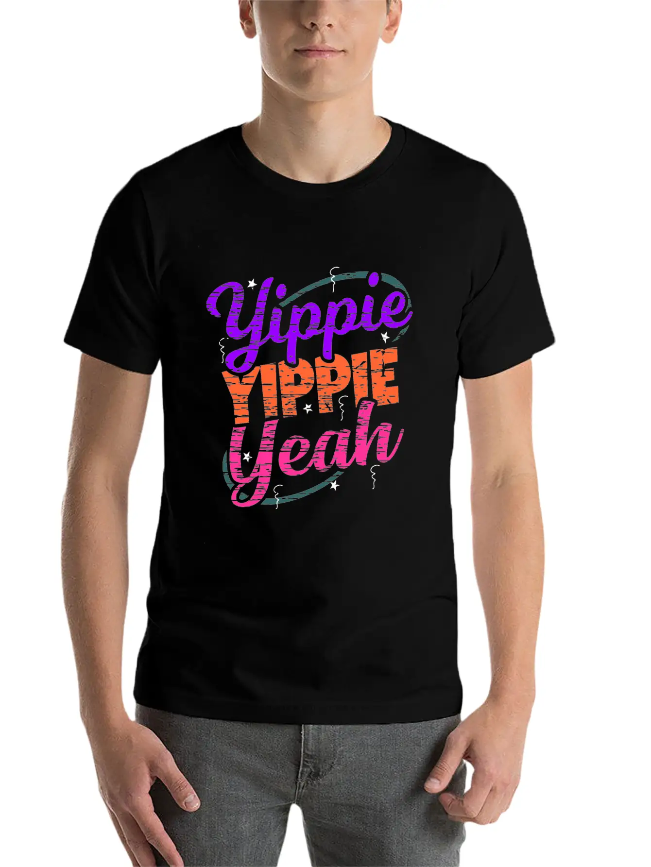 Yippie Yippie Yeah EDM Festival Music Techno Stylish Everyday T-Shirt – Unisex Basic Cotton Tee