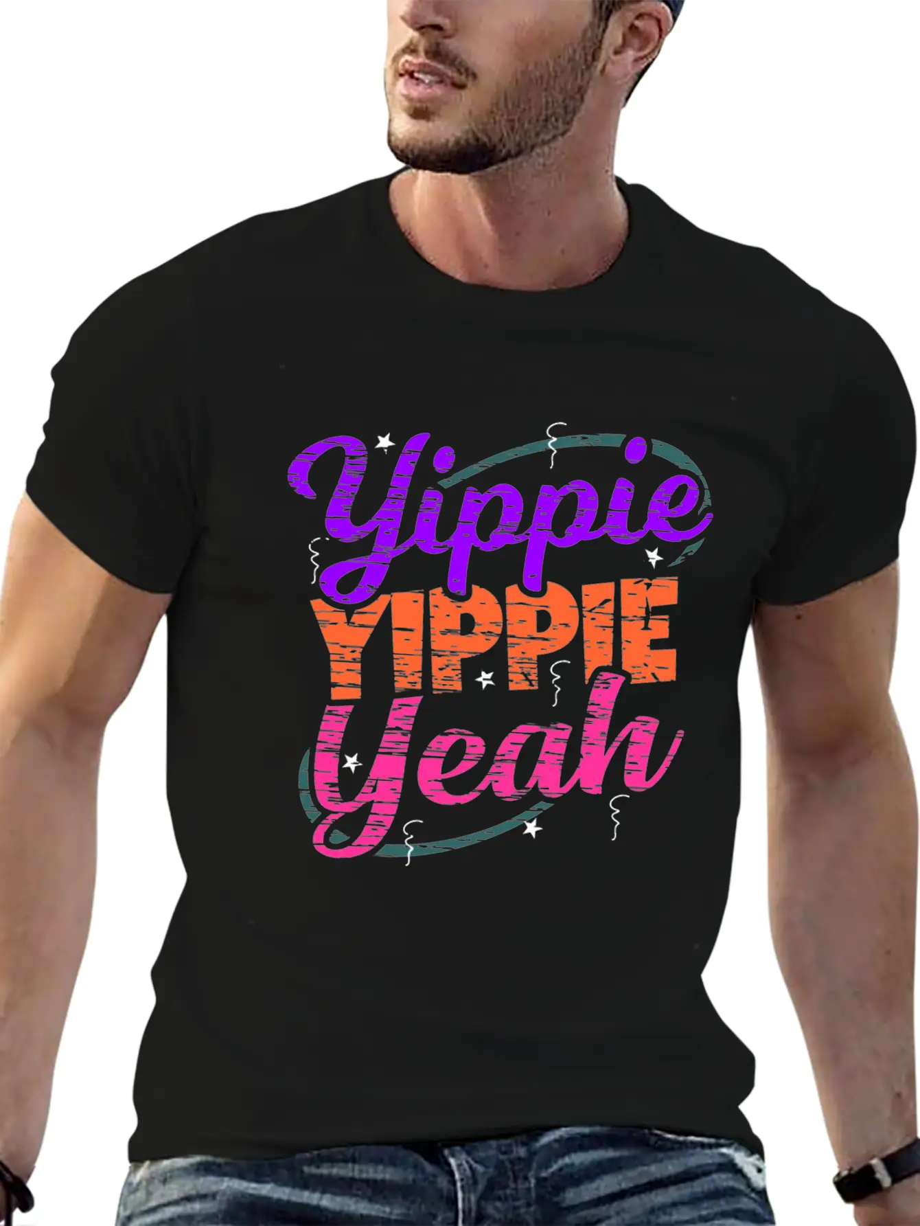 Yippie Yippie Yeah EDM Festival Music Techno Stylish Everyday T-Shirt – Unisex Basic Cotton Tee