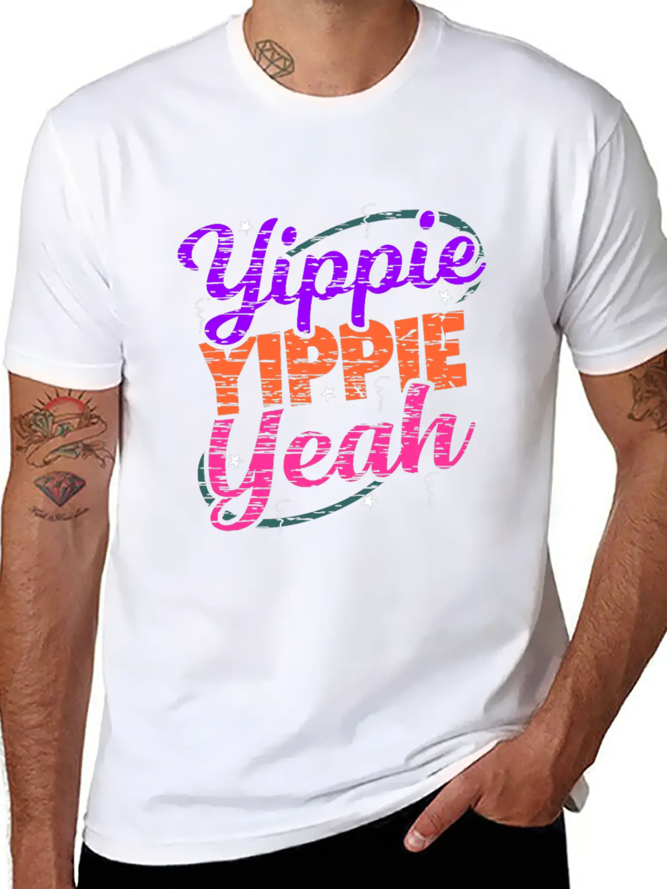 Yippie Yippie Yeah EDM Festival Music Techno Stylish Everyday T-Shirt – Unisex Basic Cotton Tee