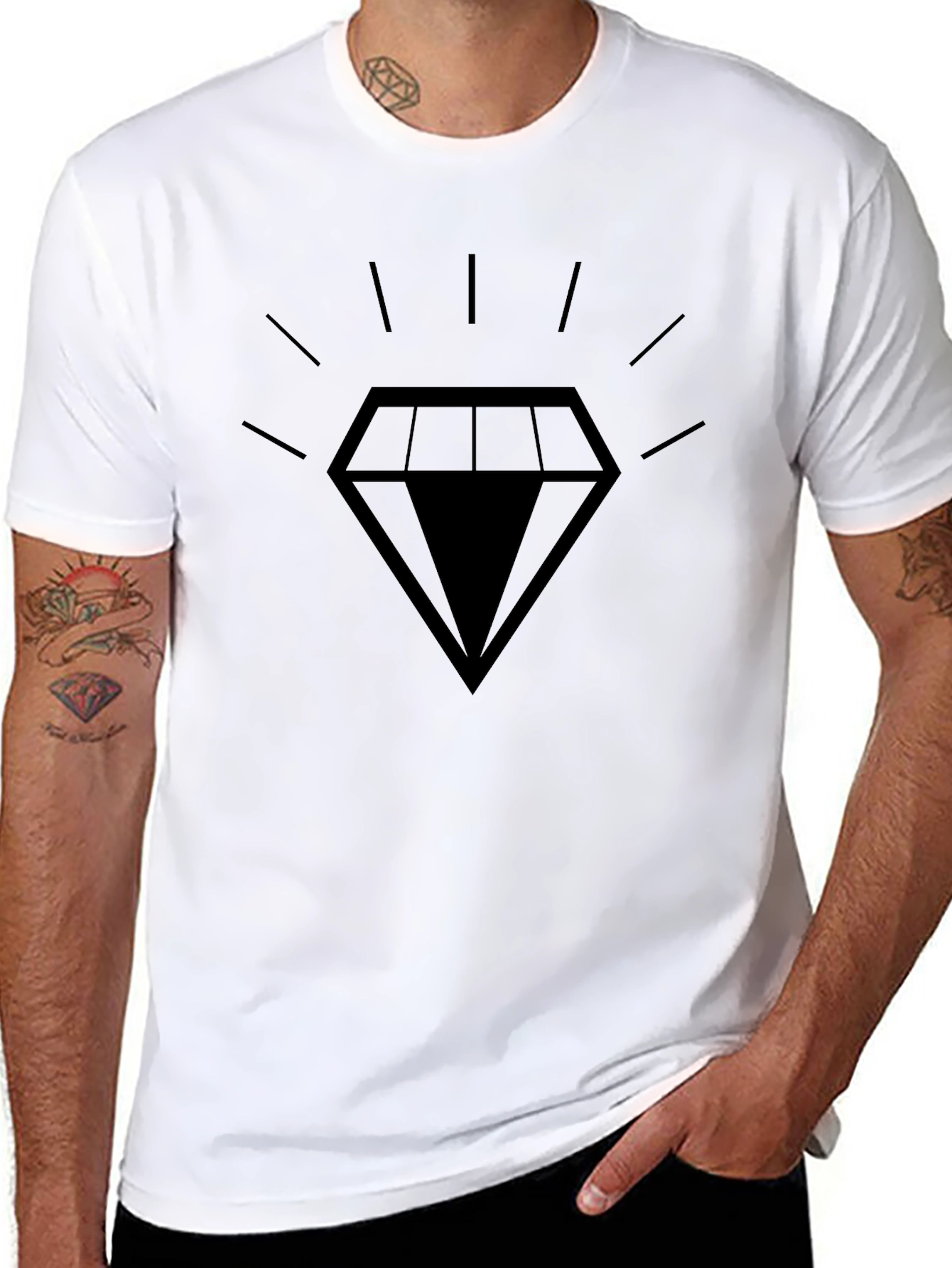 Mens Black Diamond Graphic T-Shirt