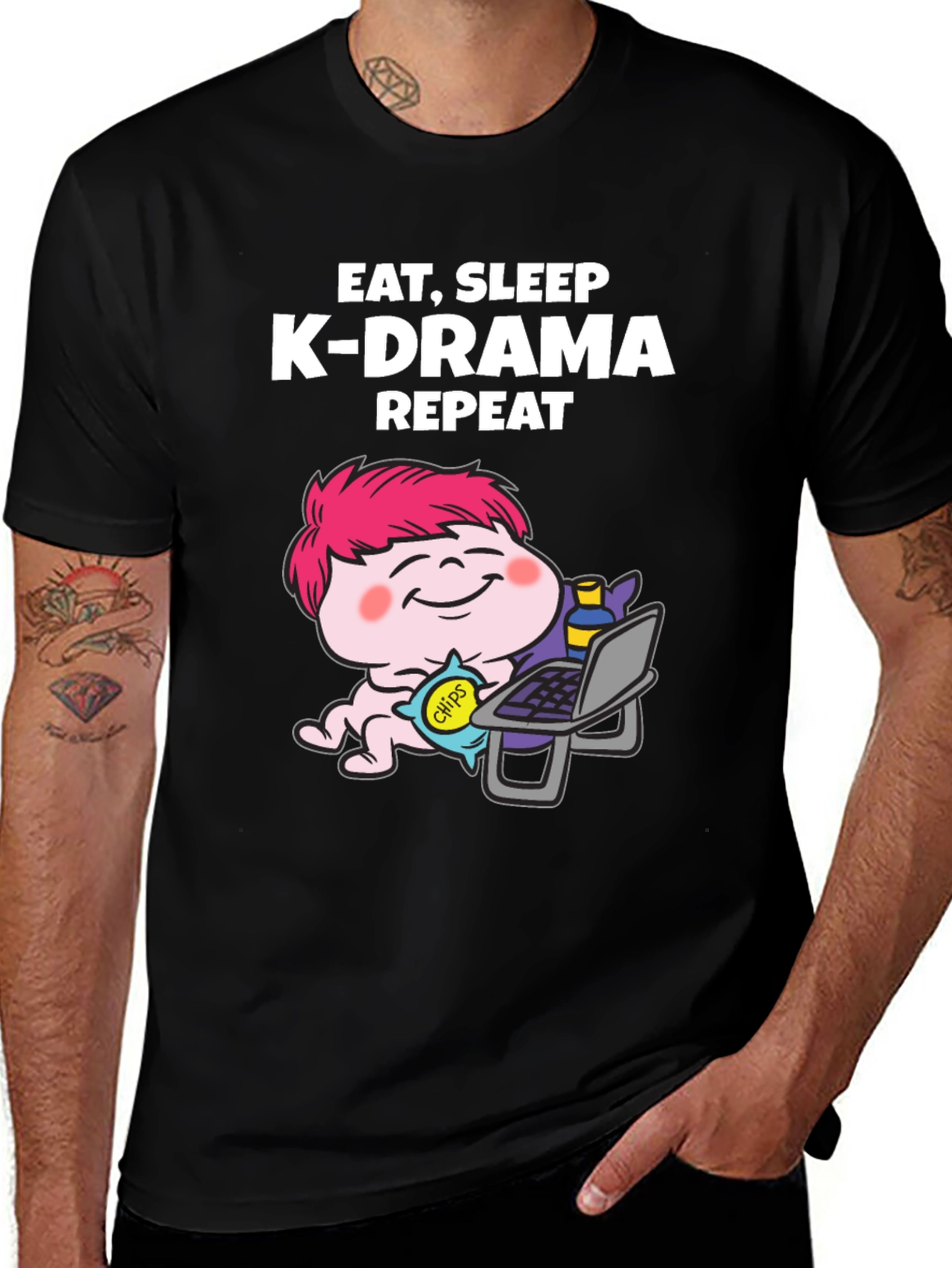 Eat Sleep K-Drama Repeat Graphic Tee