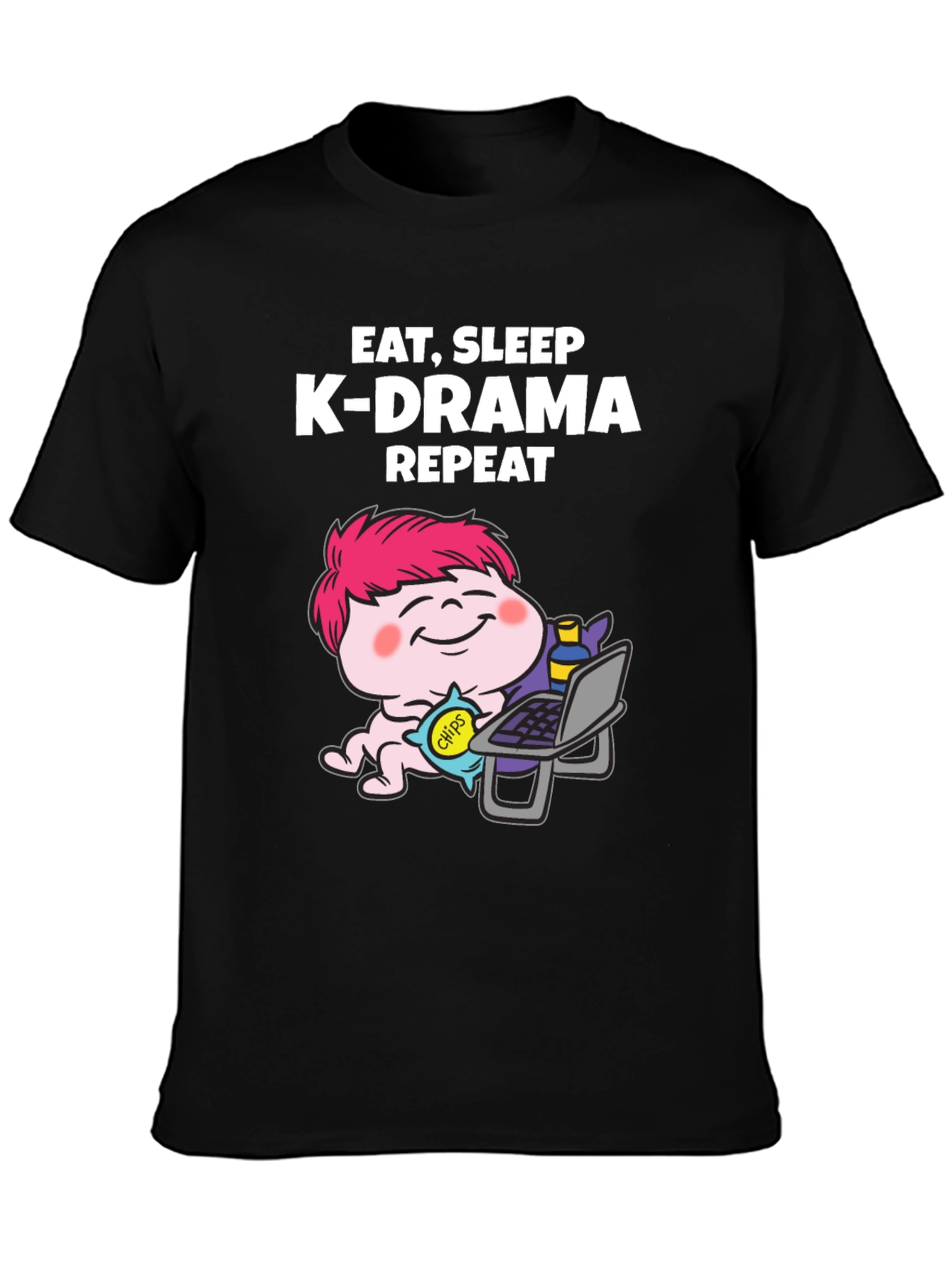 Eat Sleep K-Drama Repeat Graphic Tee