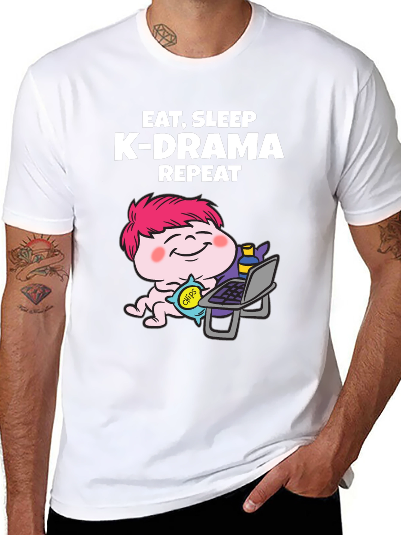 Eat Sleep K-Drama Repeat Graphic Tee