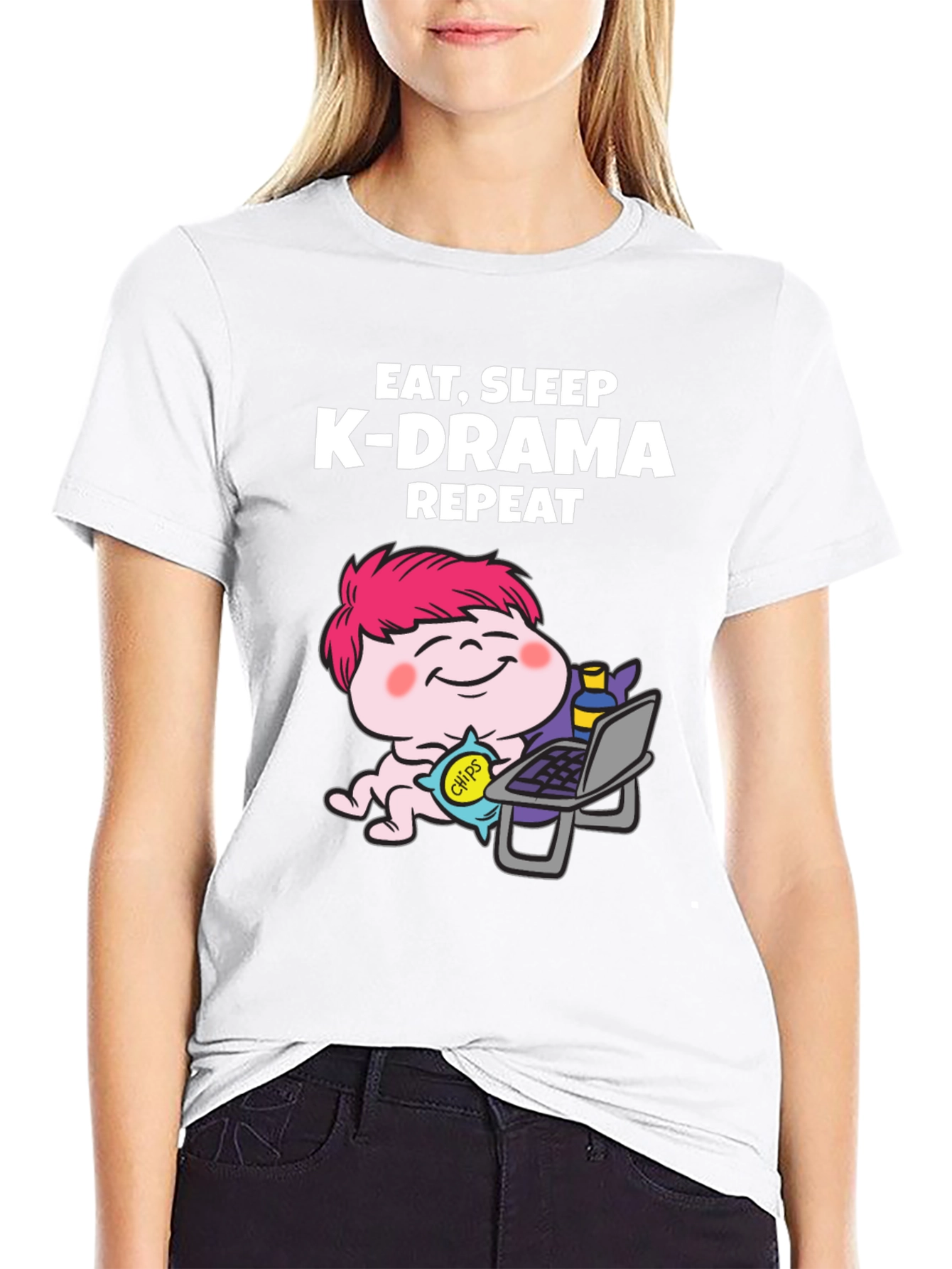 Eat Sleep K-Drama Repeat Graphic Tee