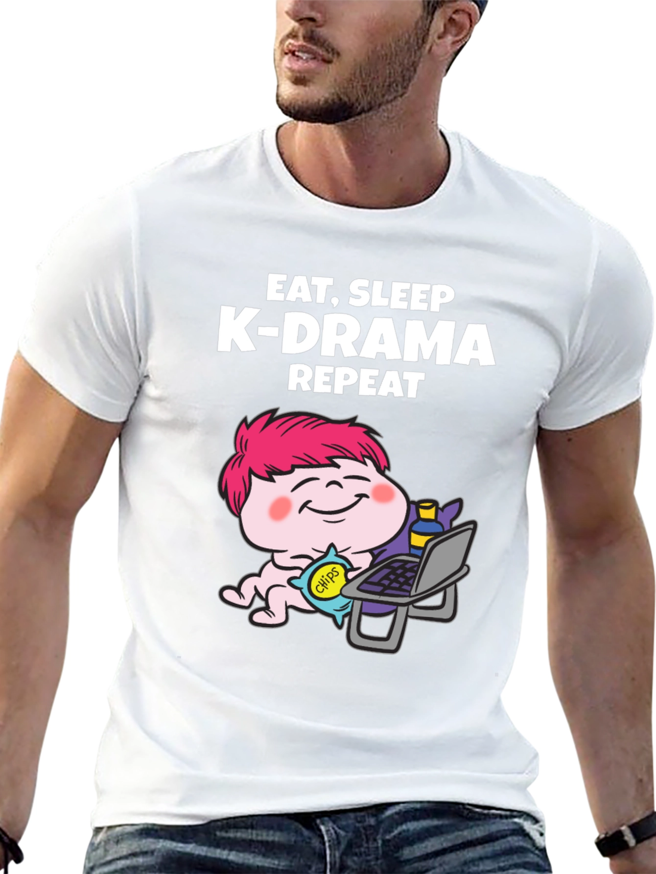 Eat Sleep K-Drama Repeat Graphic Tee