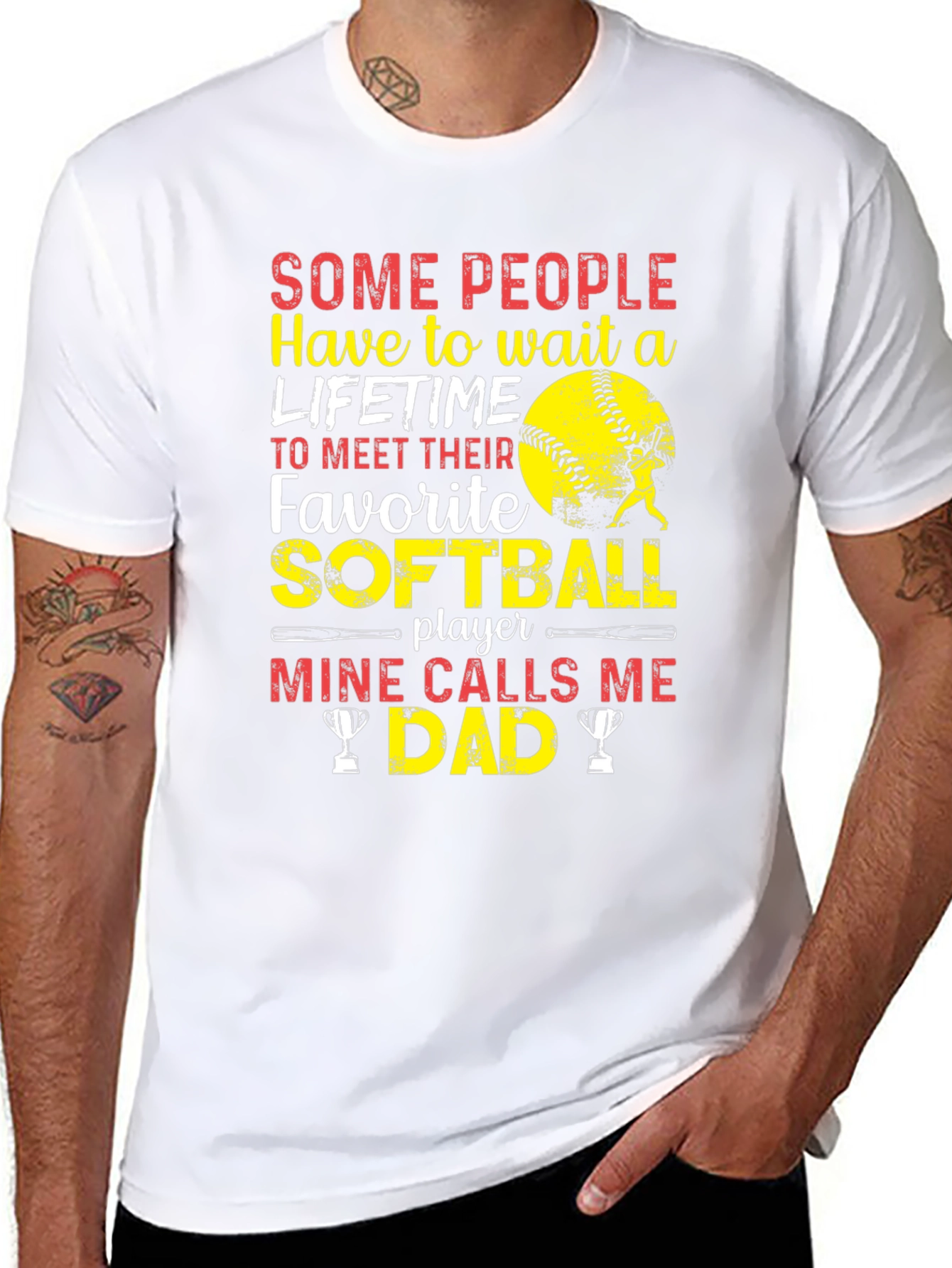 Softball Dad T-Shirt - Gift for Baseball Fathers