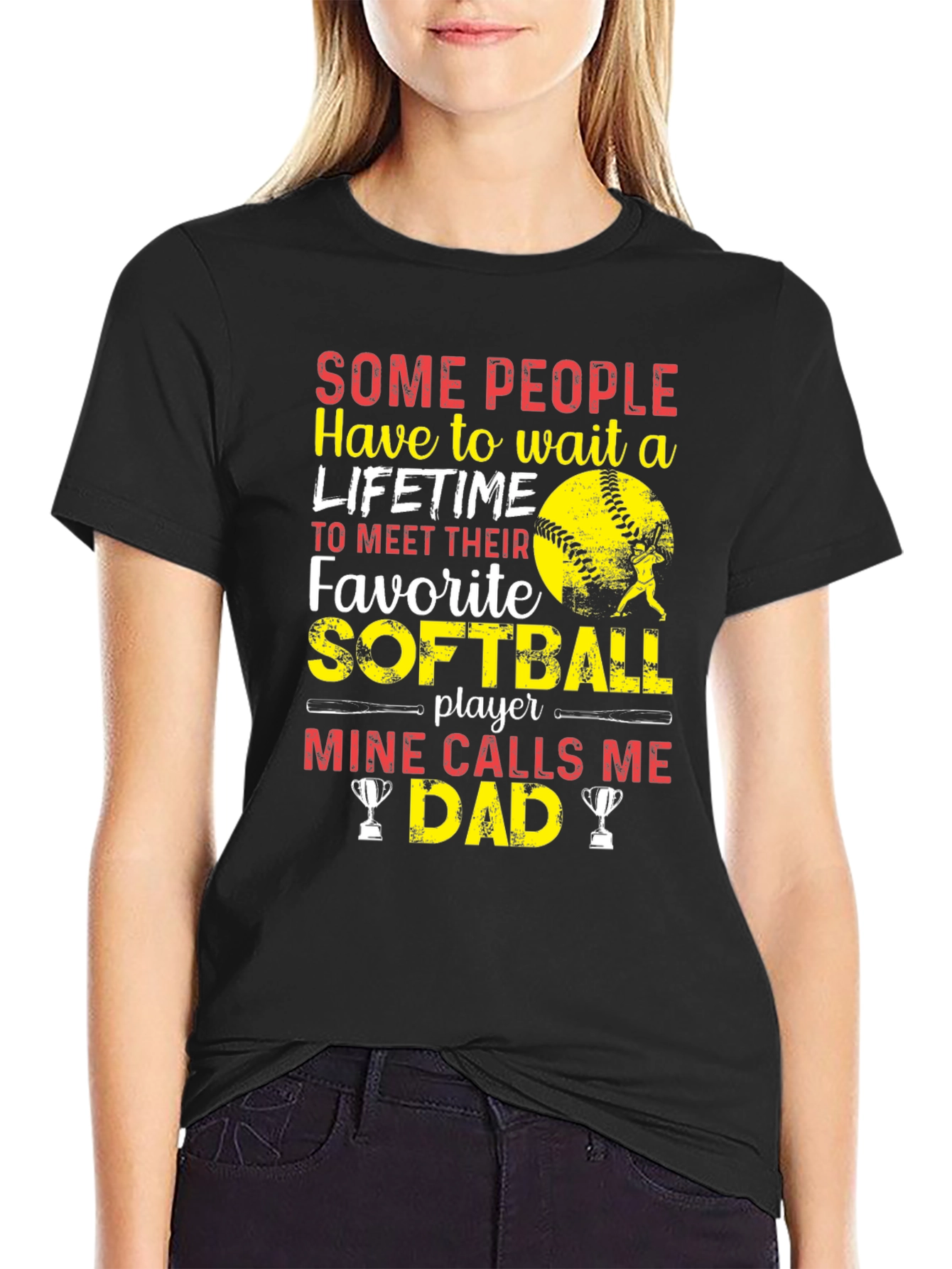 Softball Dad T-Shirt - Gift for Baseball Fathers