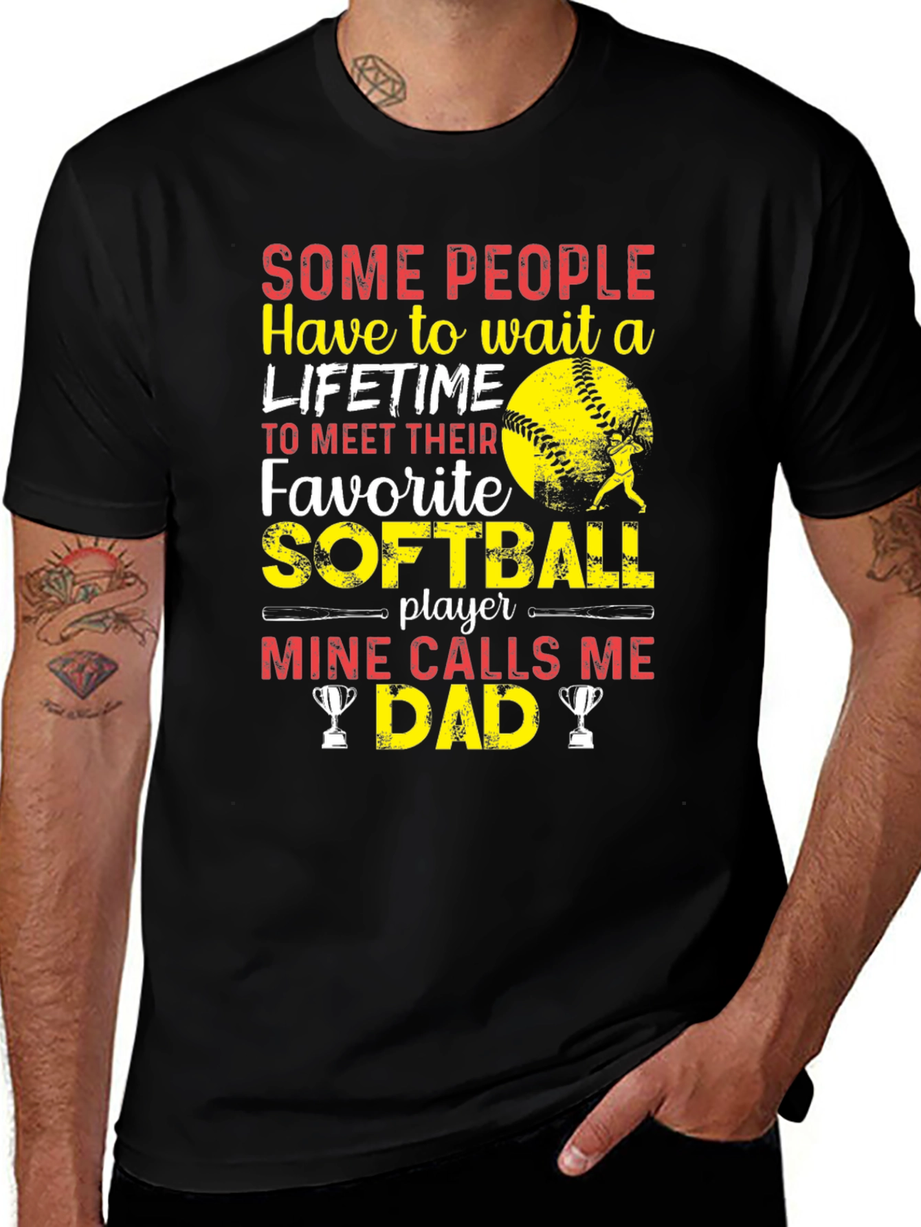 Softball Dad T-Shirt - Gift for Baseball Fathers