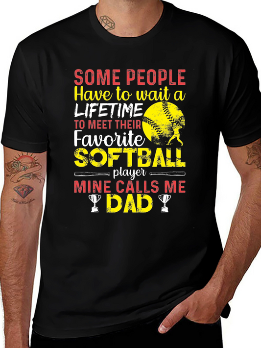 Softball Dad T-Shirt - Gift for Baseball Fathers