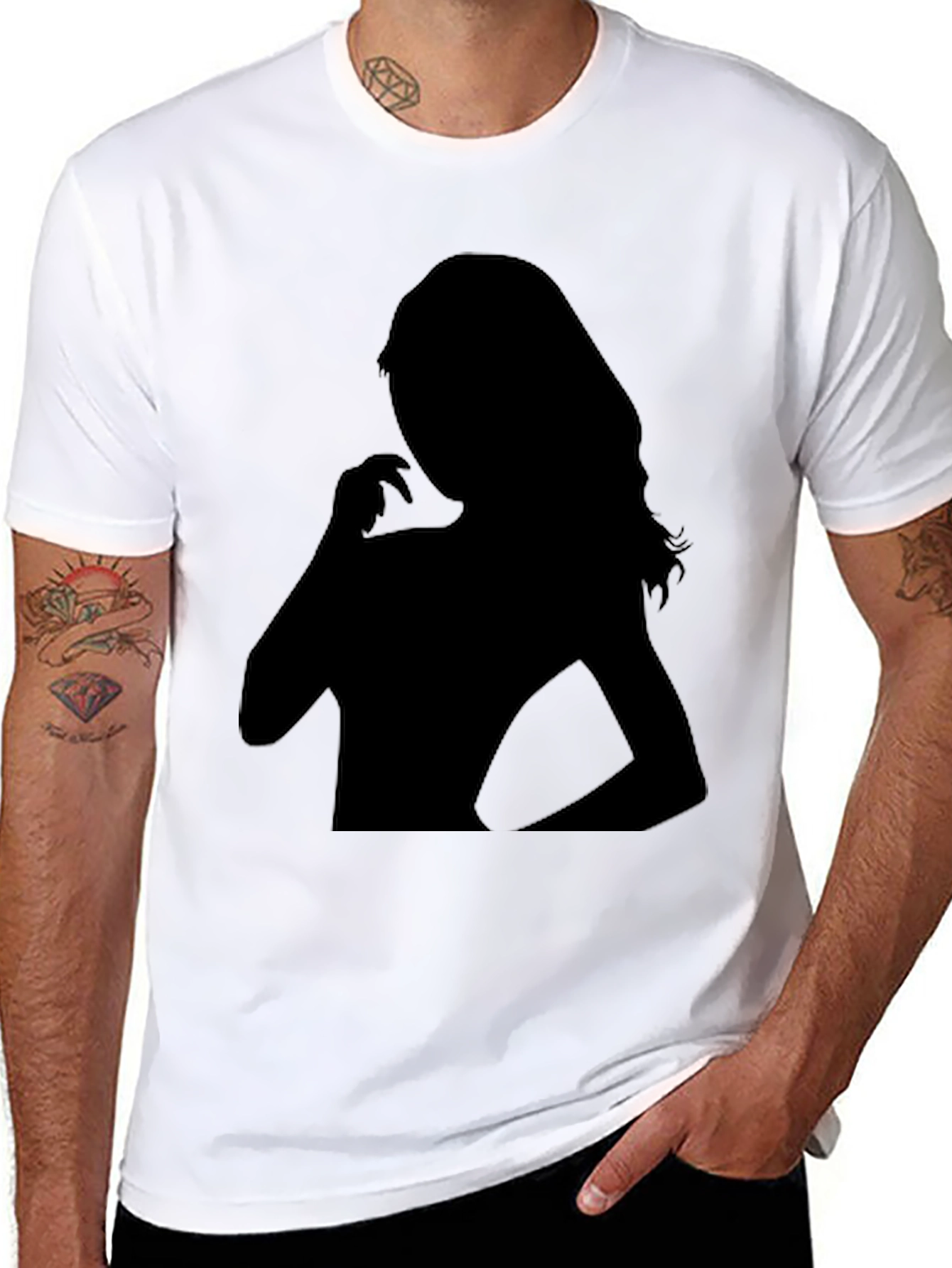 Silhouette Graphic Print Black T-Shirt