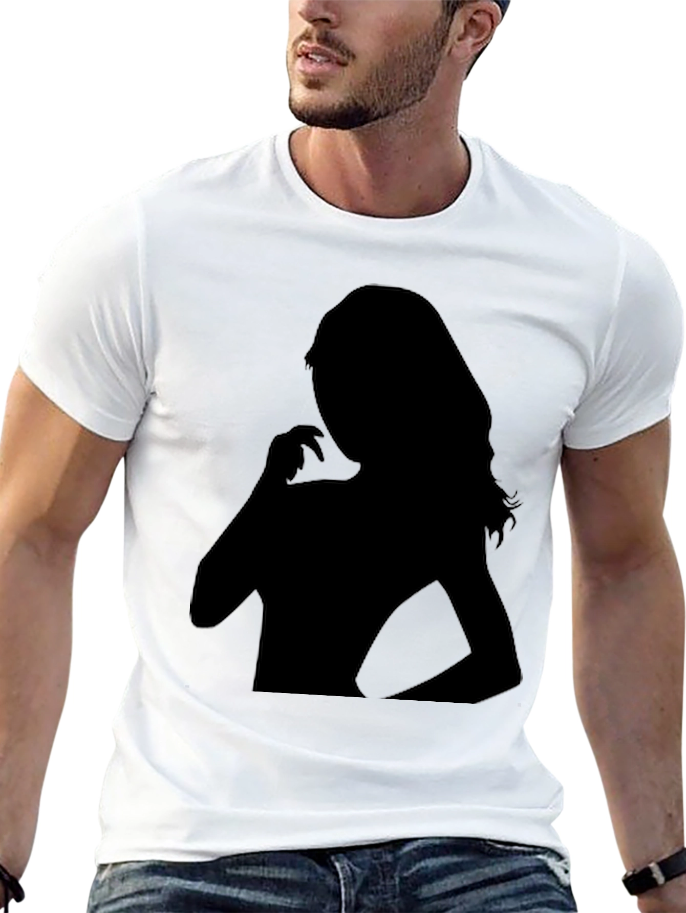 Silhouette Graphic Print Black T-Shirt