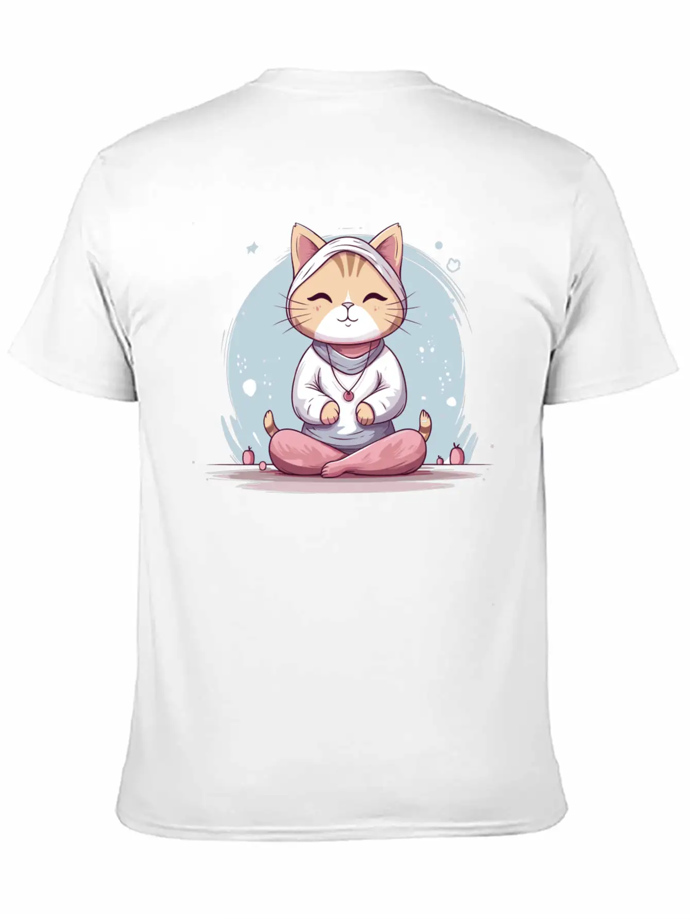 Yoga Cat Meditation Unisex Short Sleeve Soft Cotton T-Shirt – Casual Everyday Wear