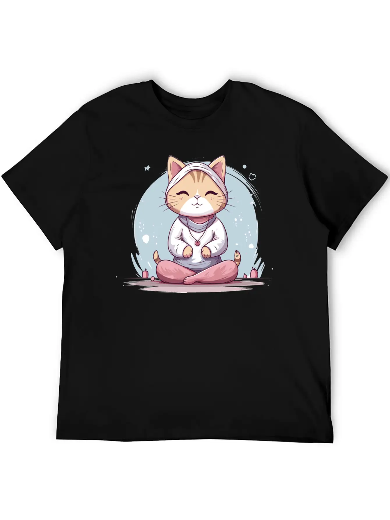 Yoga Cat Meditation Unisex Short Sleeve Soft Cotton T-Shirt – Casual Everyday Wear