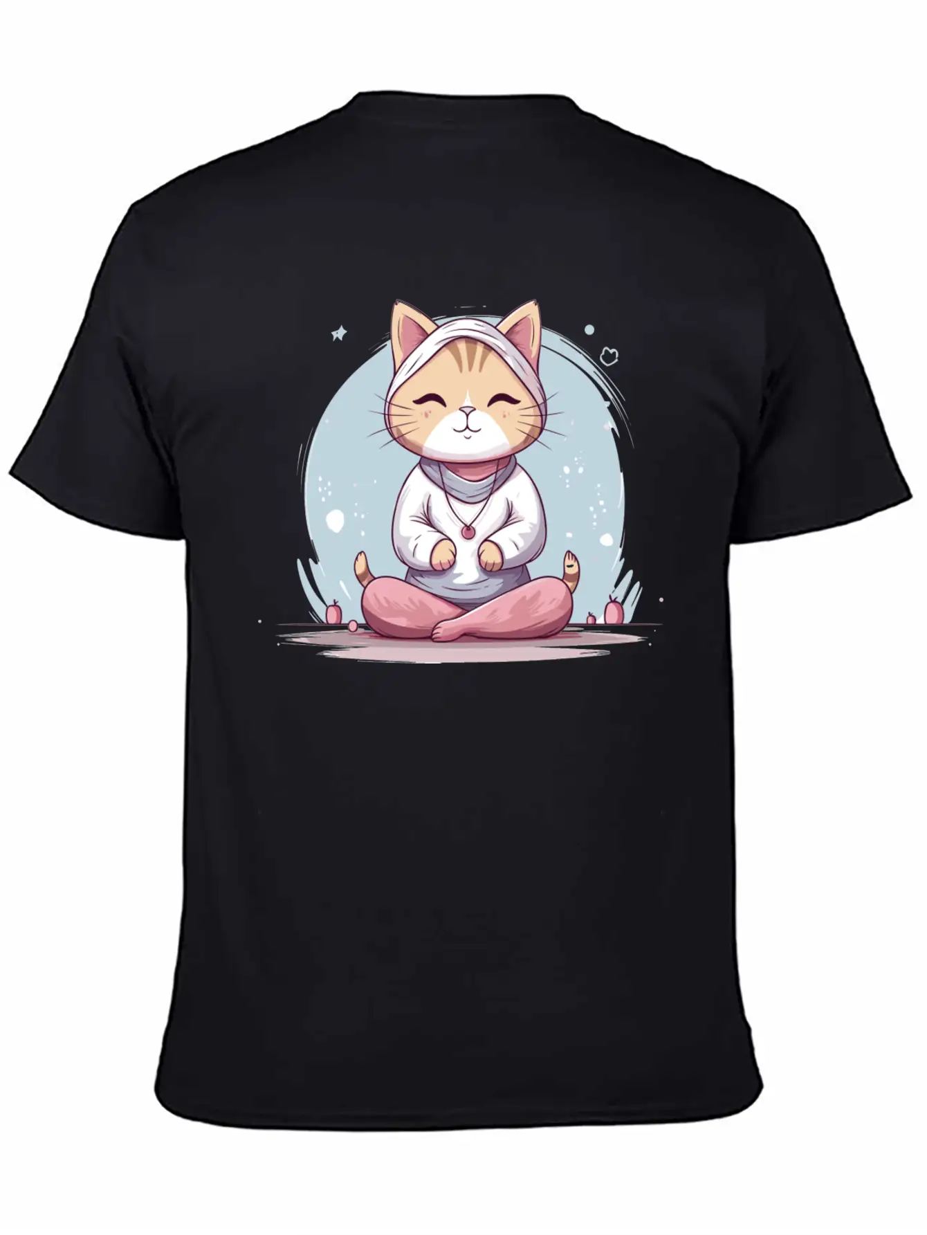 Yoga Cat Meditation Unisex Short Sleeve Soft Cotton T-Shirt – Casual Everyday Wear