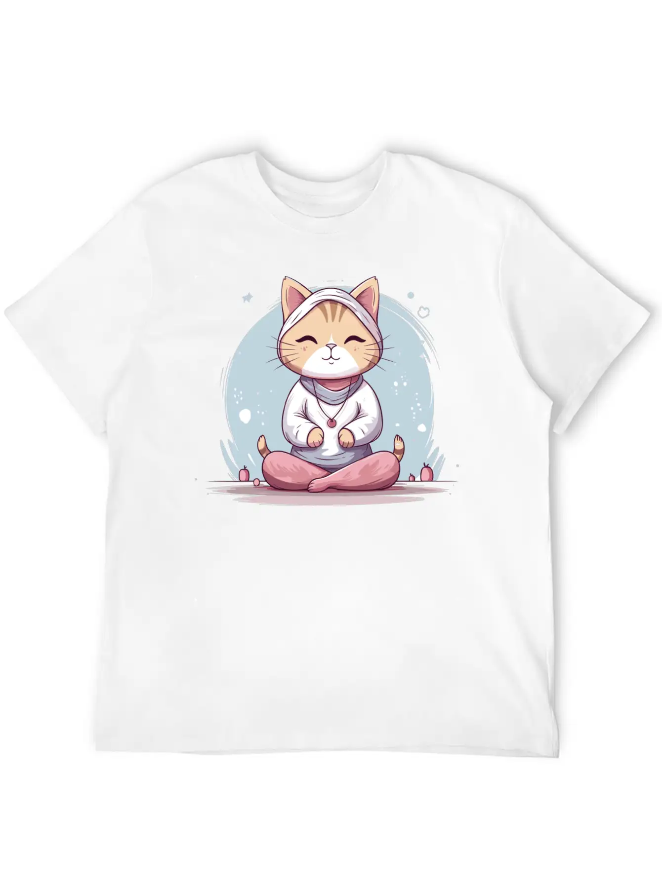 Yoga Cat Meditation Unisex Short Sleeve Soft Cotton T-Shirt – Casual Everyday Wear