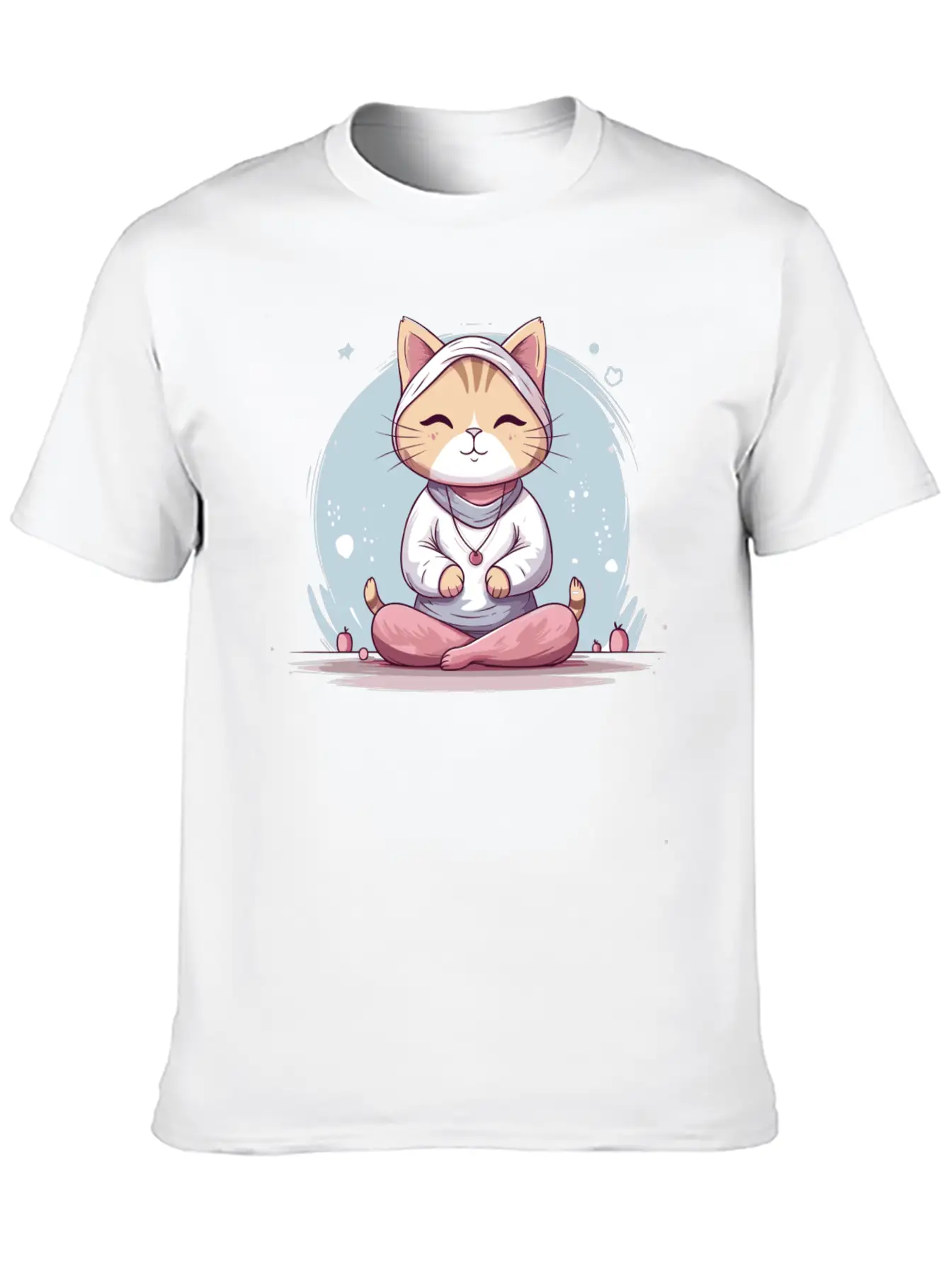 Yoga Cat Meditation Unisex Short Sleeve Soft Cotton T-Shirt – Casual Everyday Wear